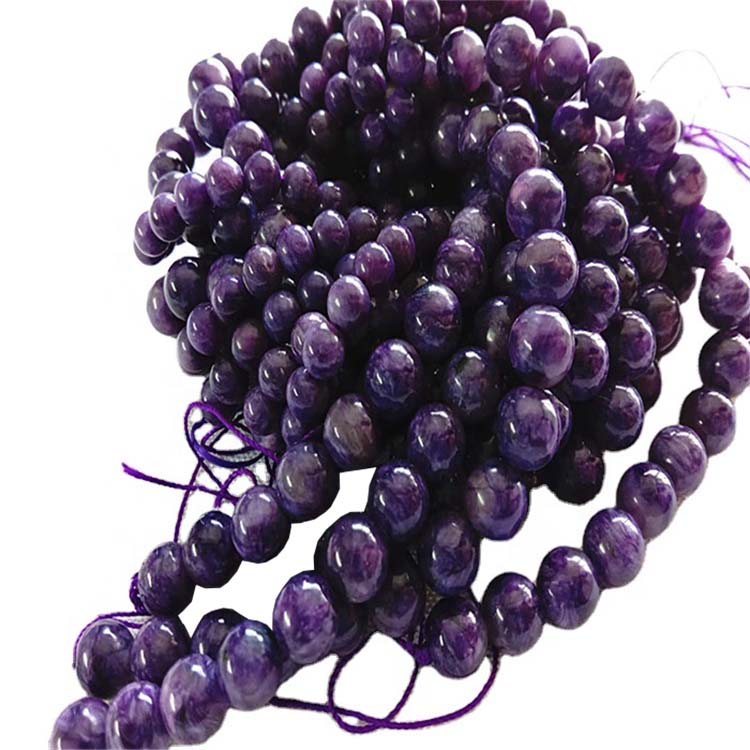 ارغواني چارویټ لوز مرۍ درجې 3A ګردي شکل 6mm 8mm 10mm 2