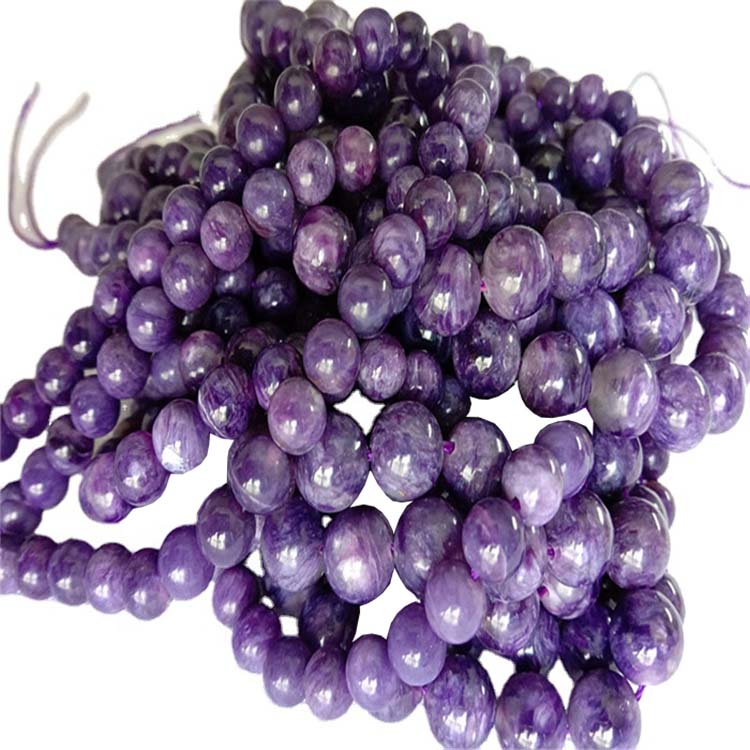 ارغواني چارویټ لوز مرۍ درجې 3A ګردي شکل 6mm 8mm 10mm 4