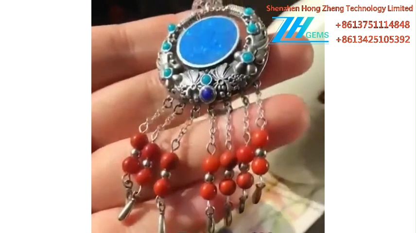 Opale blu è argentu Pendenti di pietre preziose d'argentu 8