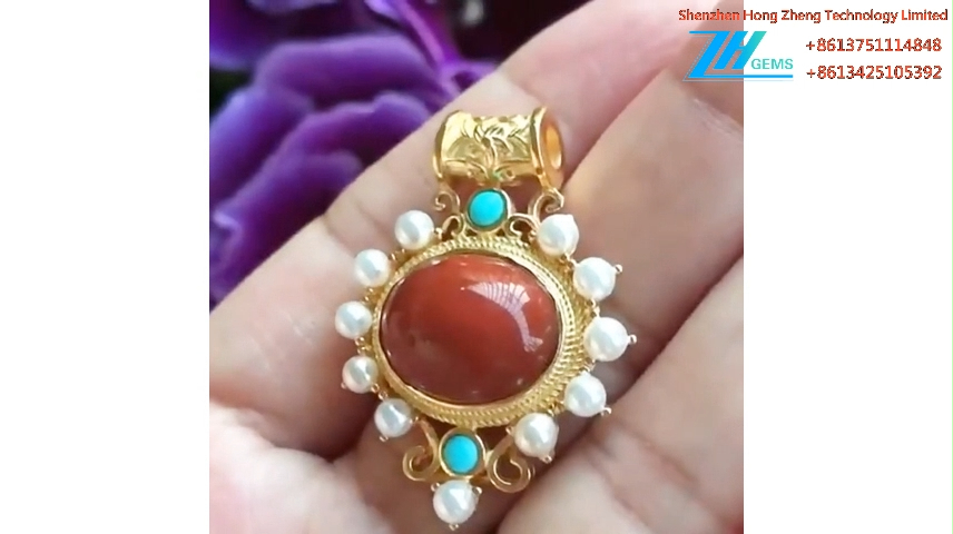 925 Gioielli in argento pendente di pietre preziose agata 8