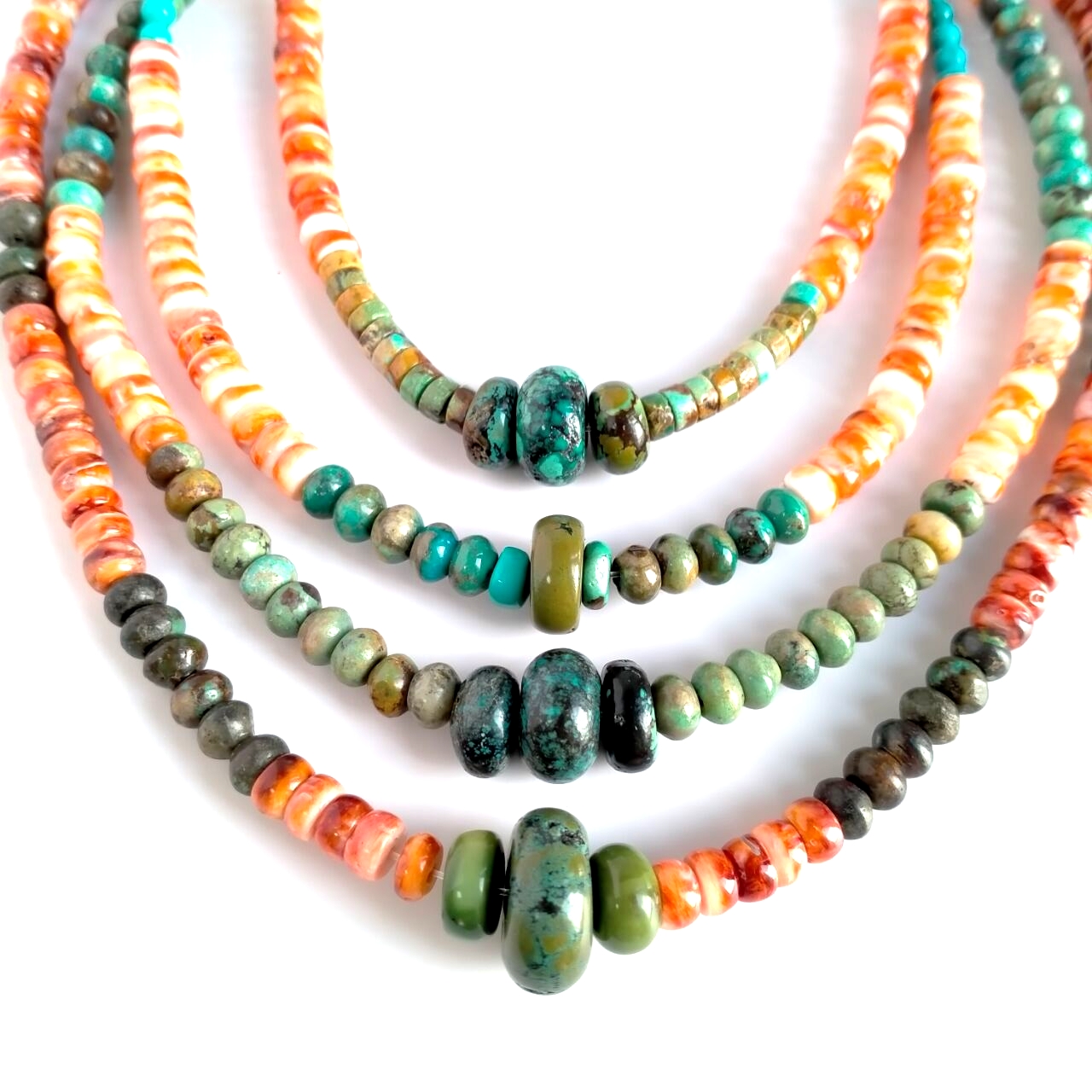 Mtindo wa zabibu wa kusini magharibi oyster spiny na mkufu turquoise 10