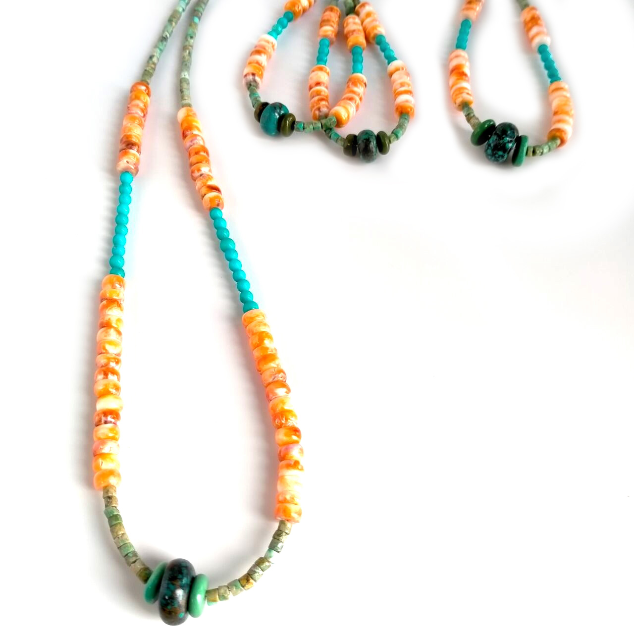 Natural Spiny Oyster with Turquoise necklace earrings bracelet 10