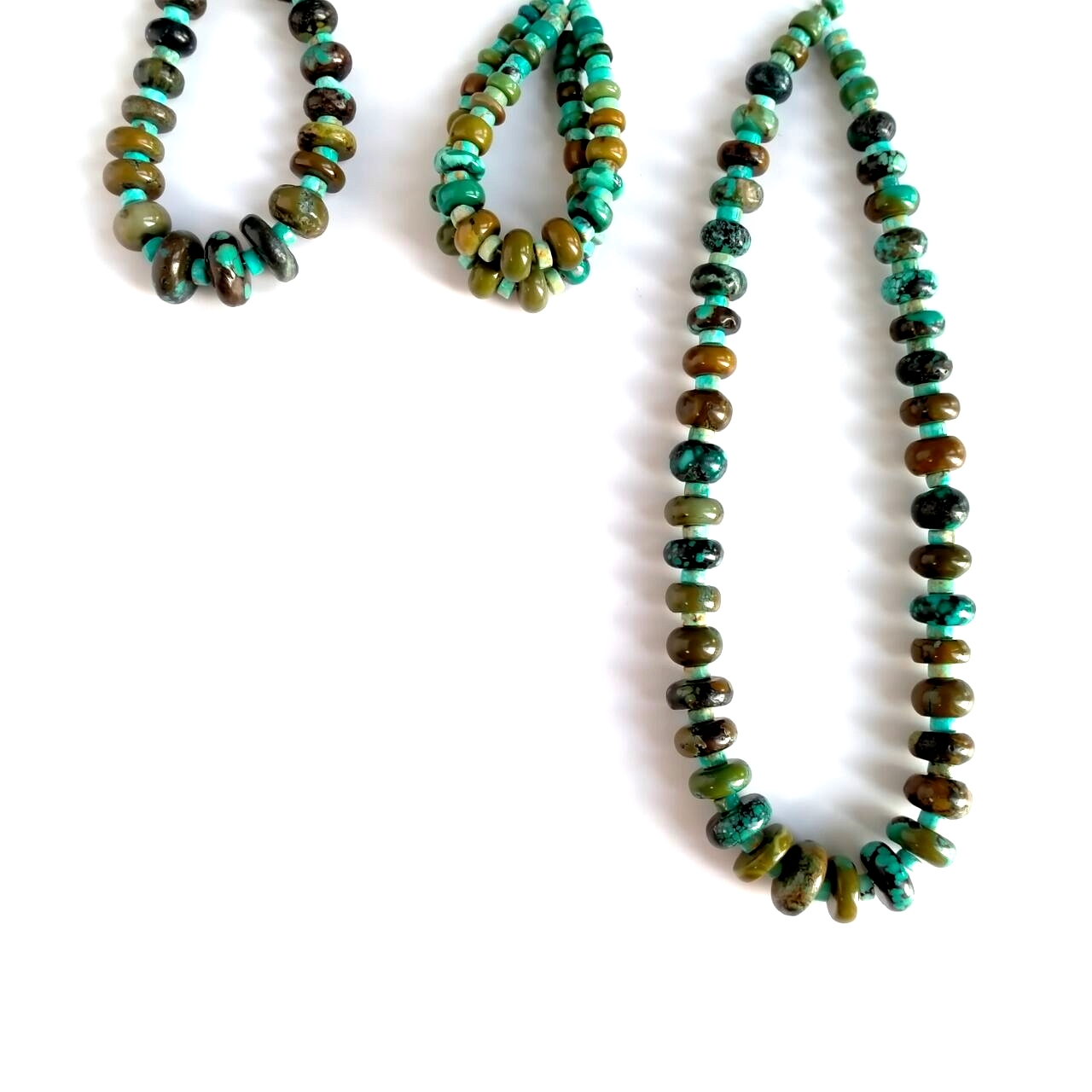 Strand Beads Necklace Natural Turquoise Beads Gemstone Necklace सेट 10