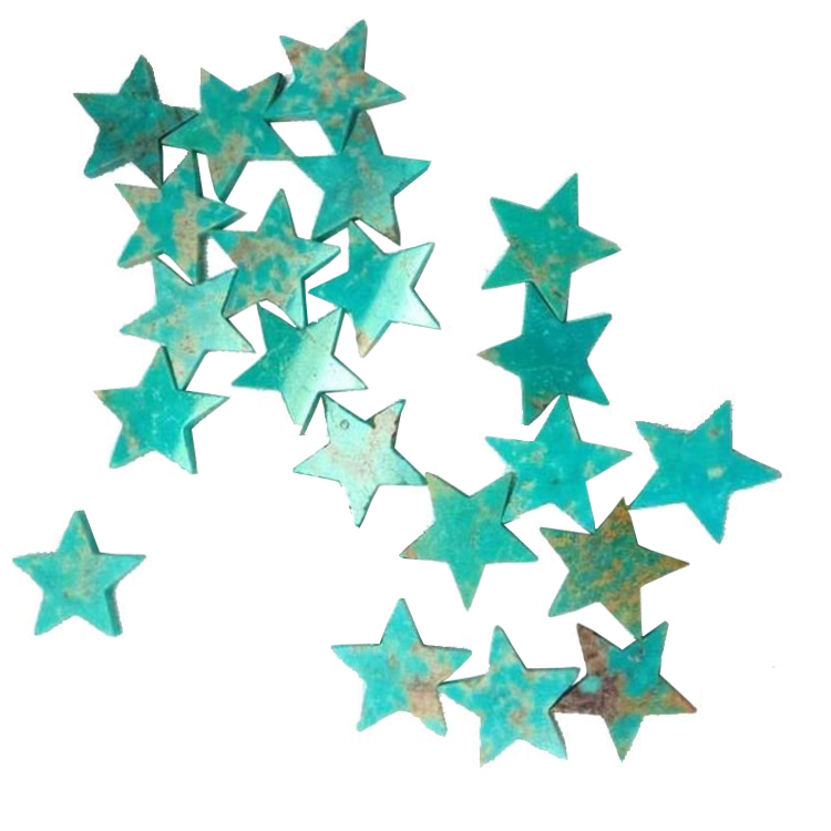 Grosir Natural Turquoise star cabochons kelas dhuwur turquoise cabochon kanggo nggawe perhiasan 2