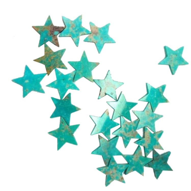 Grosir Natural Turquoise star cabochons kelas dhuwur turquoise cabochon kanggo nggawe perhiasan 4