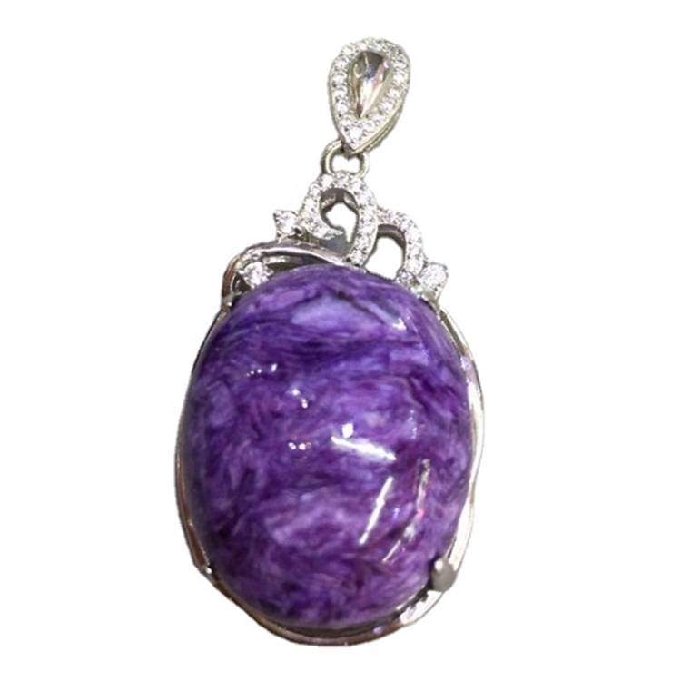 Collana in argento sterling 925 Charoite ametista viola 4
