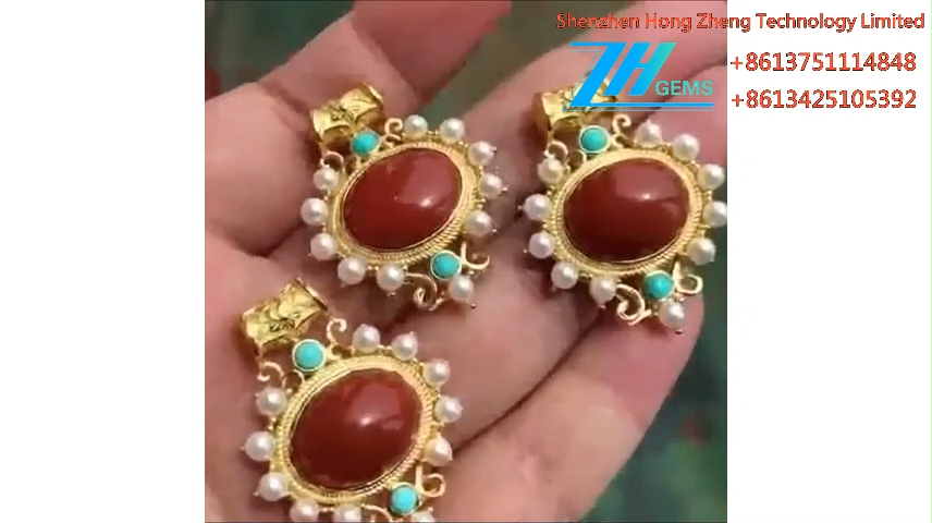 Pendenti ya Agate ya Vito Kwa Wanawake Pendanti ya Mviringo Iliyotengenezwa kwa Mikono 8