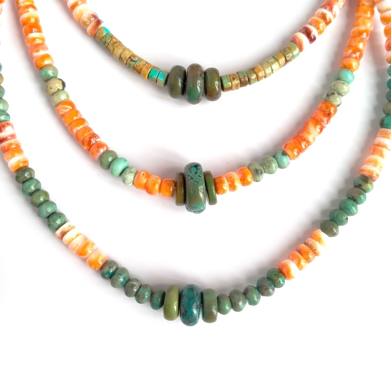 Turquoise ពិត&amp; ខ្សែកអង្កាំអង្កាំ Spiny Oyster Jewelry Necklace 1