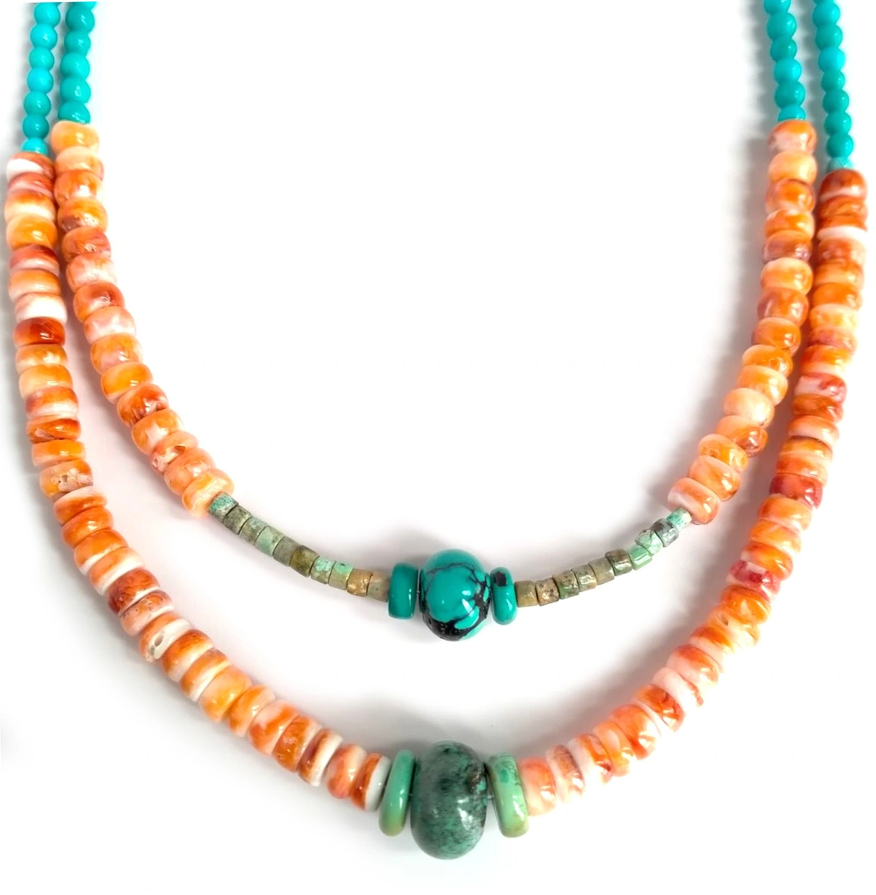 ខ្សែក Turquoise Spiny Oyster Necklace Western Cowgirl Southwestern Necklace 1
