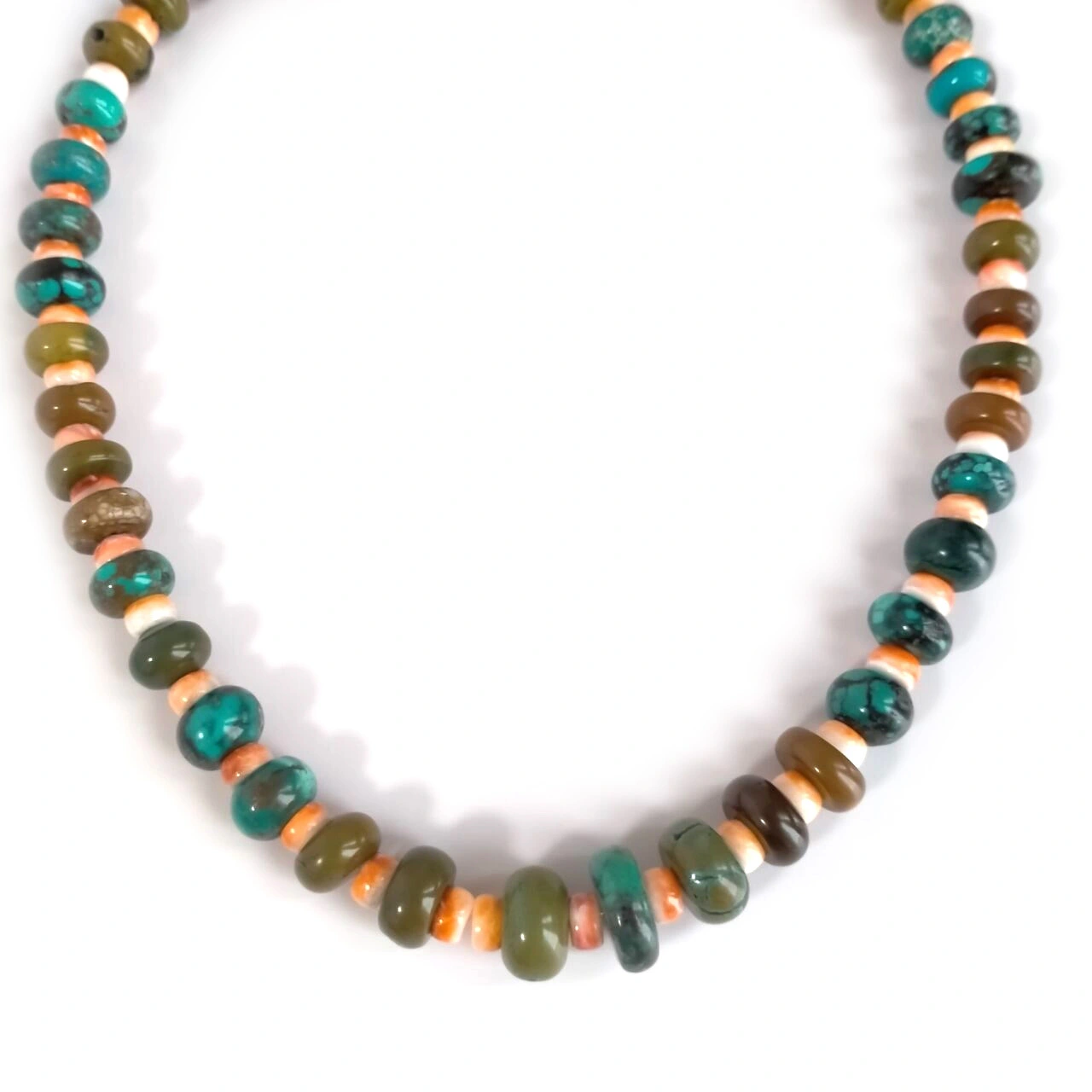 Chunky Turquoise Spiny Oyster Shell Necklace ថ្មធំធំៗ 1