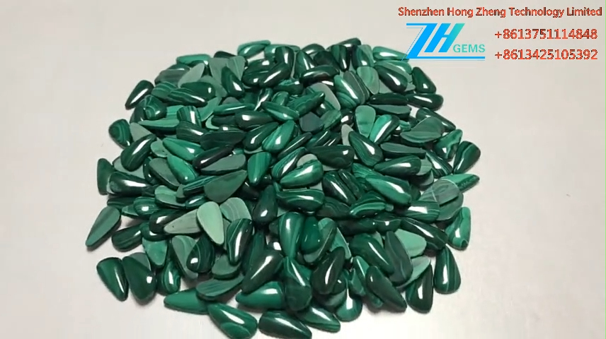 Malachite Pear Cabochon Natural Malachite Calibrated 8