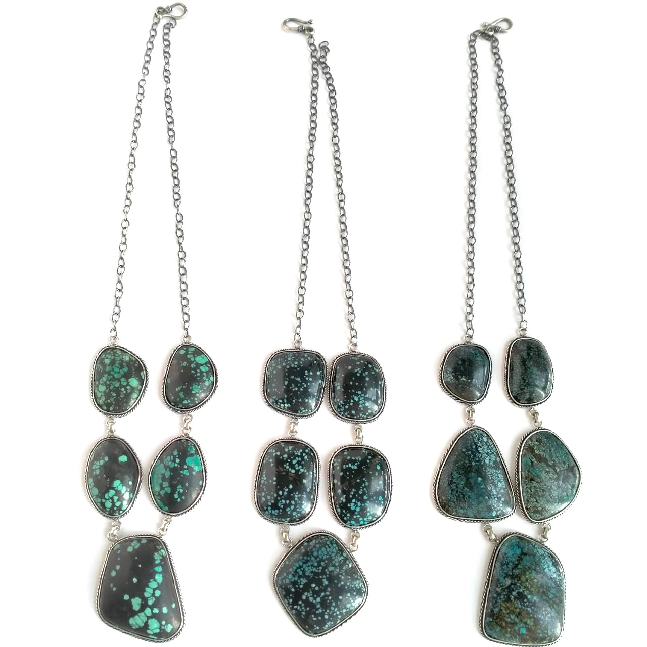 925 Sterling Silver Bure Form Turquoise Mkufu Pendant 1