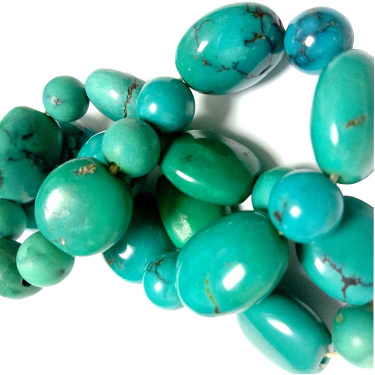 100% natirèlman turkwaz Nugget pèl (Gwo twou) Divès gwosè 2