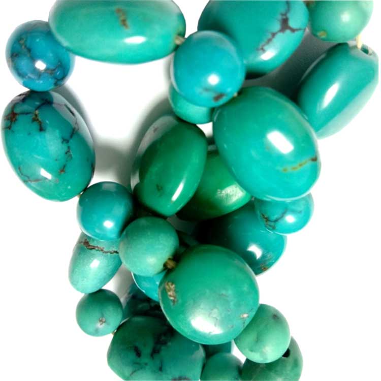 100% natirèlman turkwaz Nugget pèl (Gwo twou) Divès gwosè 4