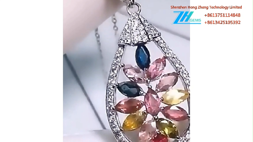 Pendenti tal-fidda tad-dulliegħa Tourmaline 925 8