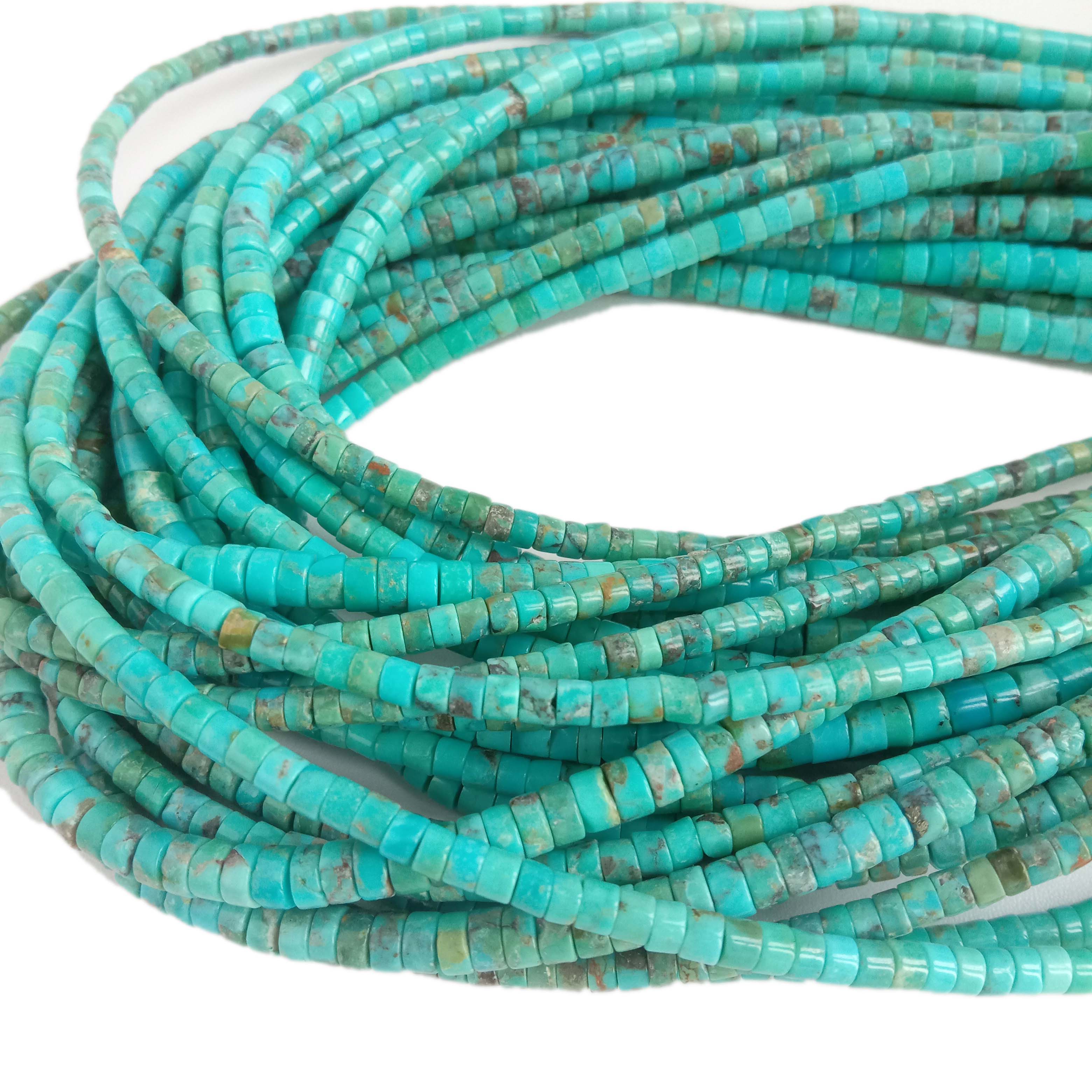Maori puru 4mm Turquoise Heishi Stones whakapaipai whakapaipai Turquoise Beads Reallygemstone 18