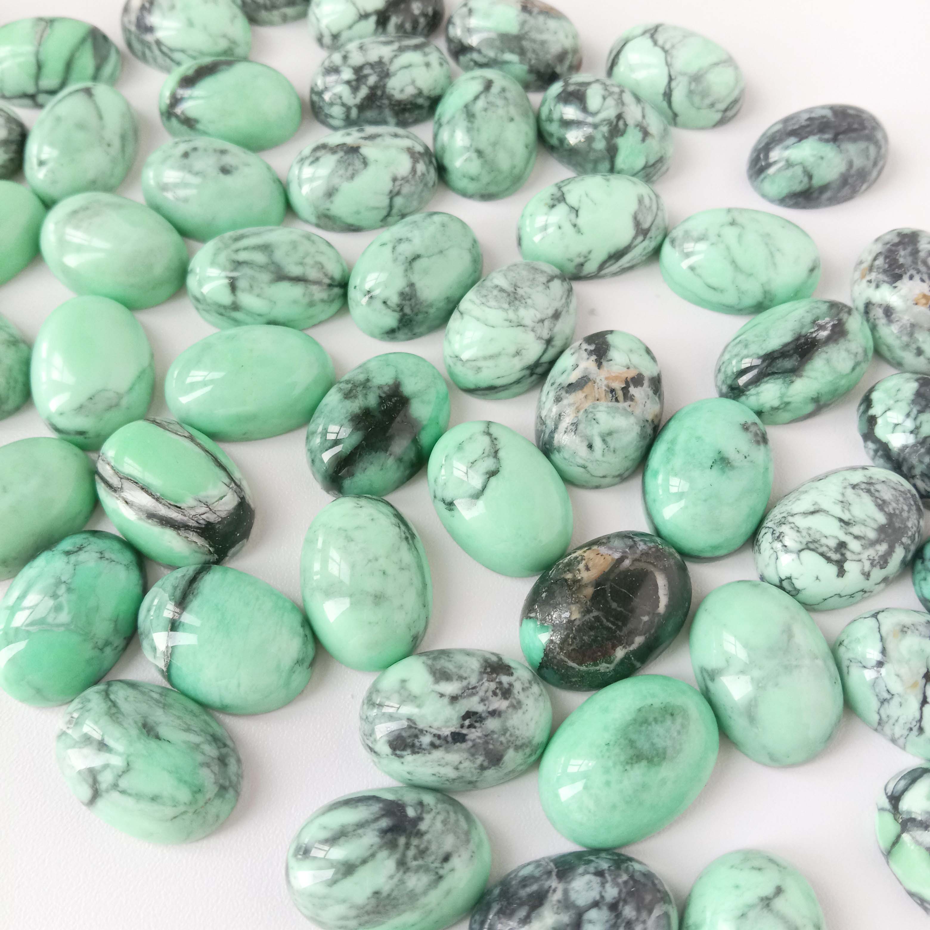 Turquoise Cabochon Biru asli Turquoise oval americanturquoise Batu Berharga 15