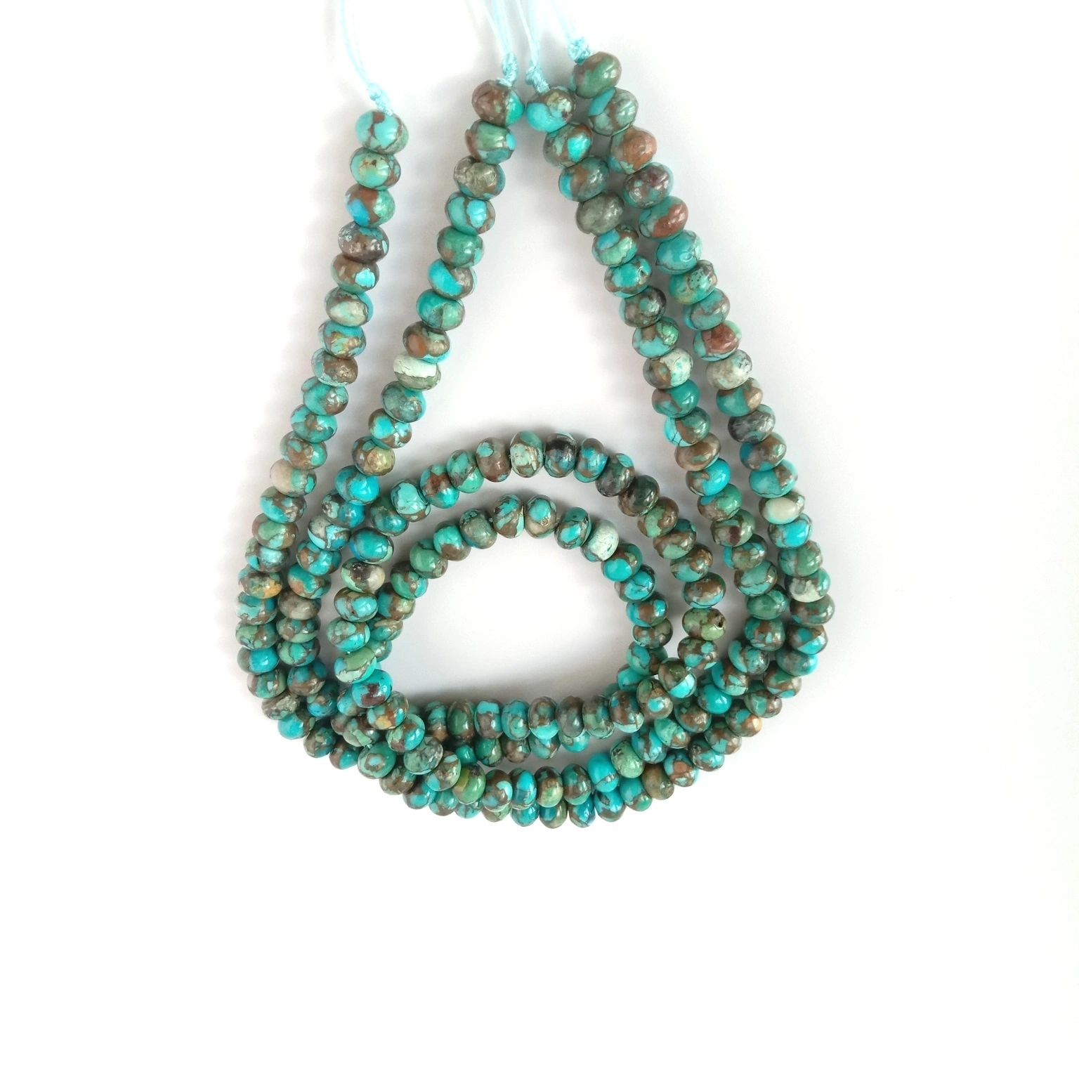 Natural compressed turquoise beads Precious Gemstones Reallygemstone blueturquoise 1
