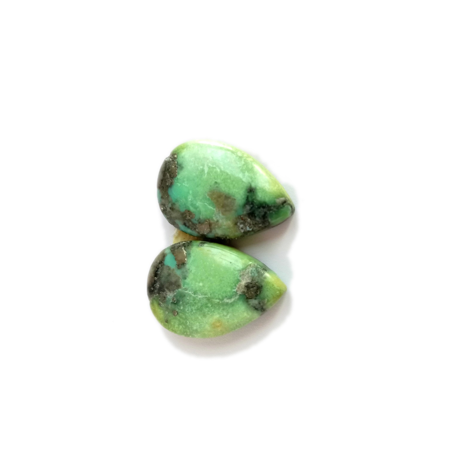 ធម្មជាតិ Turquoise Cabochon Green Gemstone ធ្វើគ្រឿងអលង្ការ Turquoise រាងពងក្រពើ 15