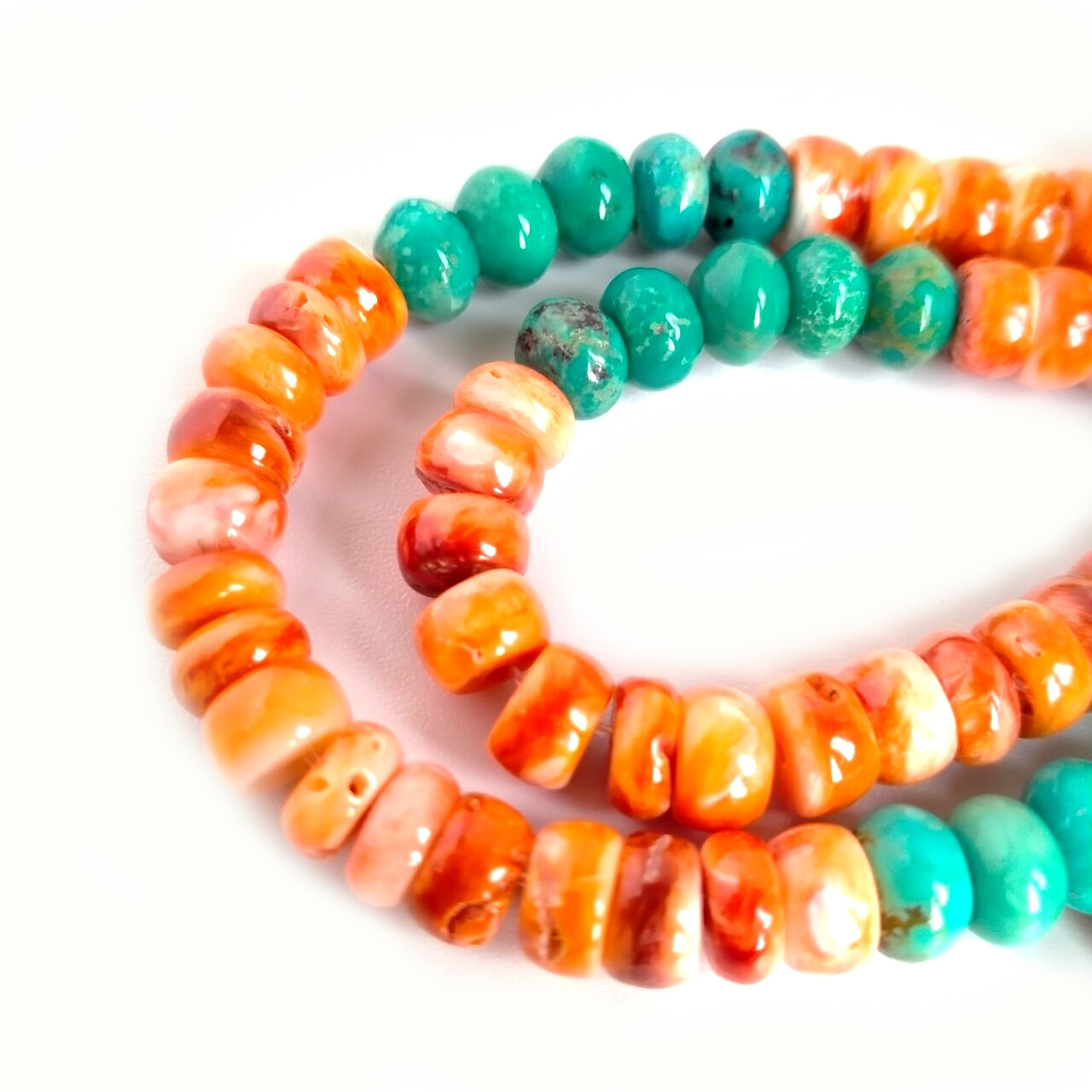 ខ្សែកអយស្ទ័រពណ៌ទឹកក្រូច ជាមួយអង្កាំពណ៌ទឹកក្រូច ប្រាក់ ៩២៥ 15