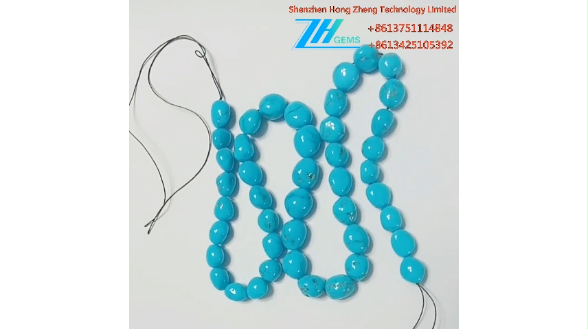 வட்ட மொத்த நீல நிற டர்க்கைஸ் அபாகஸ் மணிகள் 12