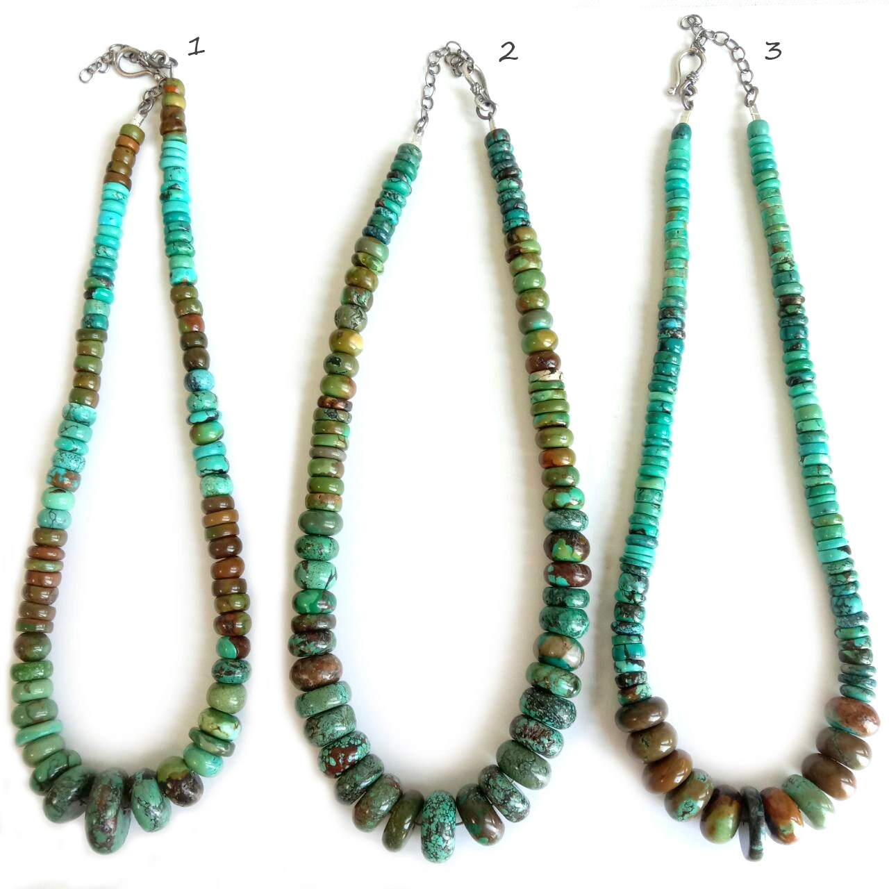 Spider Web Turquoise ជាមួយ 925 Sterling Silver ខ្សែក 16 អ៊ីញ 1