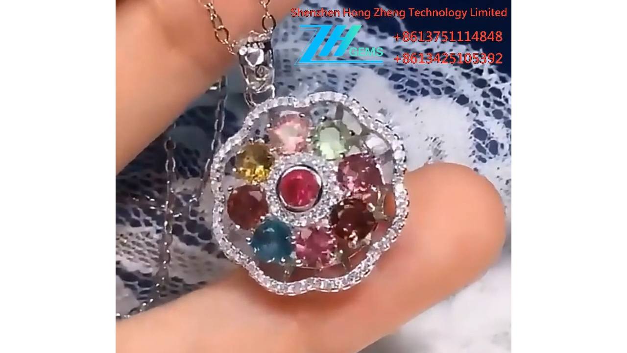 ടൂർമാലിൻ നാച്ചുറൽ ജെംസ്റ്റോൺ 925 സോളിഡ് സ്റ്റെർലിംഗ് സിൽവർ 8