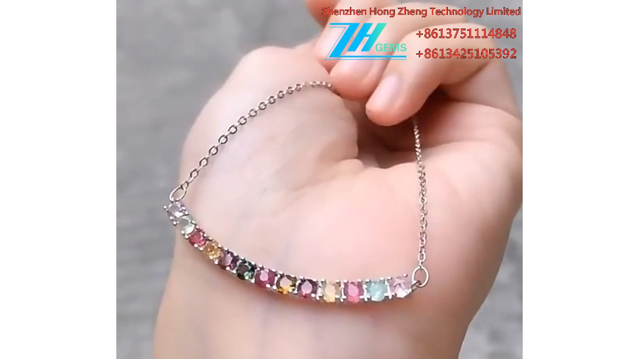 Kalung Turmalin Warna-warni Alami 8