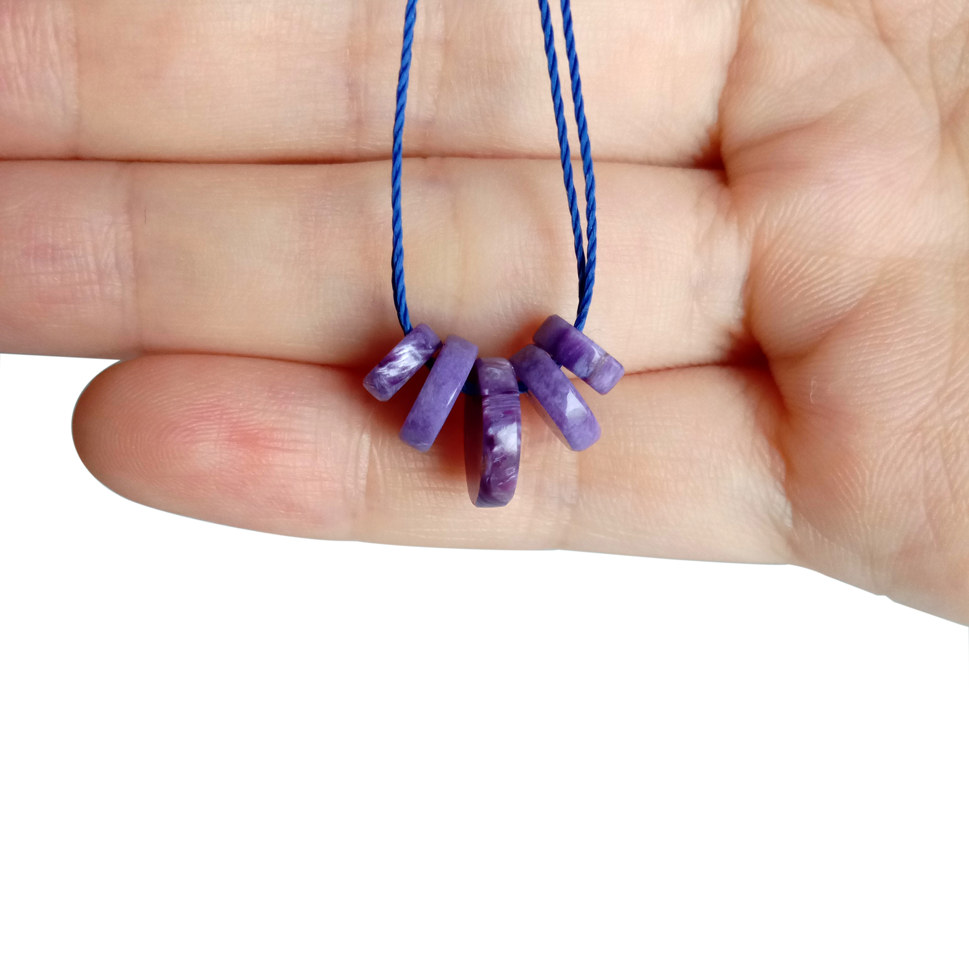 Náttúrulegur gimsteinn rússneskur fjólublár Charoite perlur 6-10mm hringlaga lögun 1