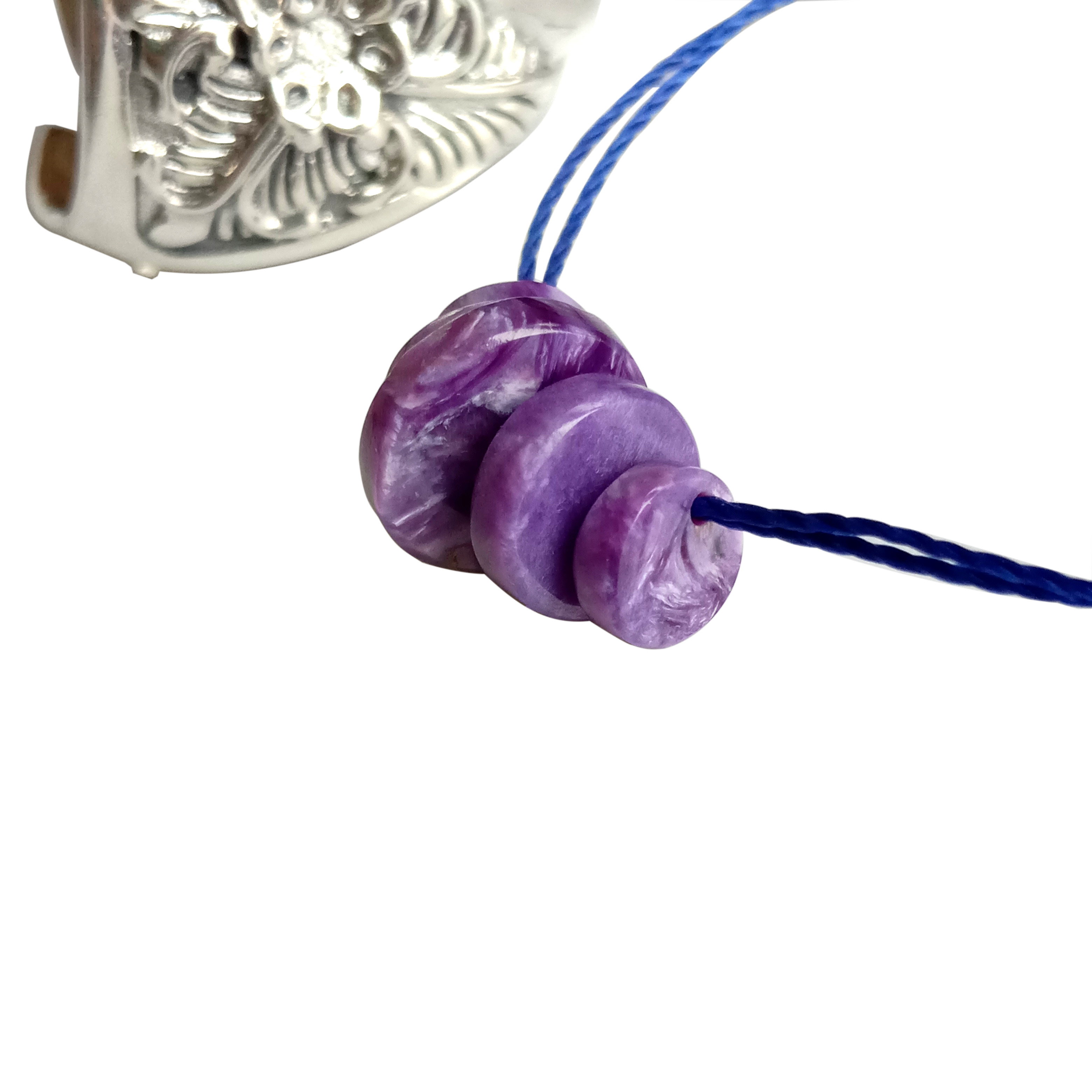 Náttúrulegur gimsteinn rússneskur fjólublár Charoite perlur 6-10mm hringlaga lögun 3