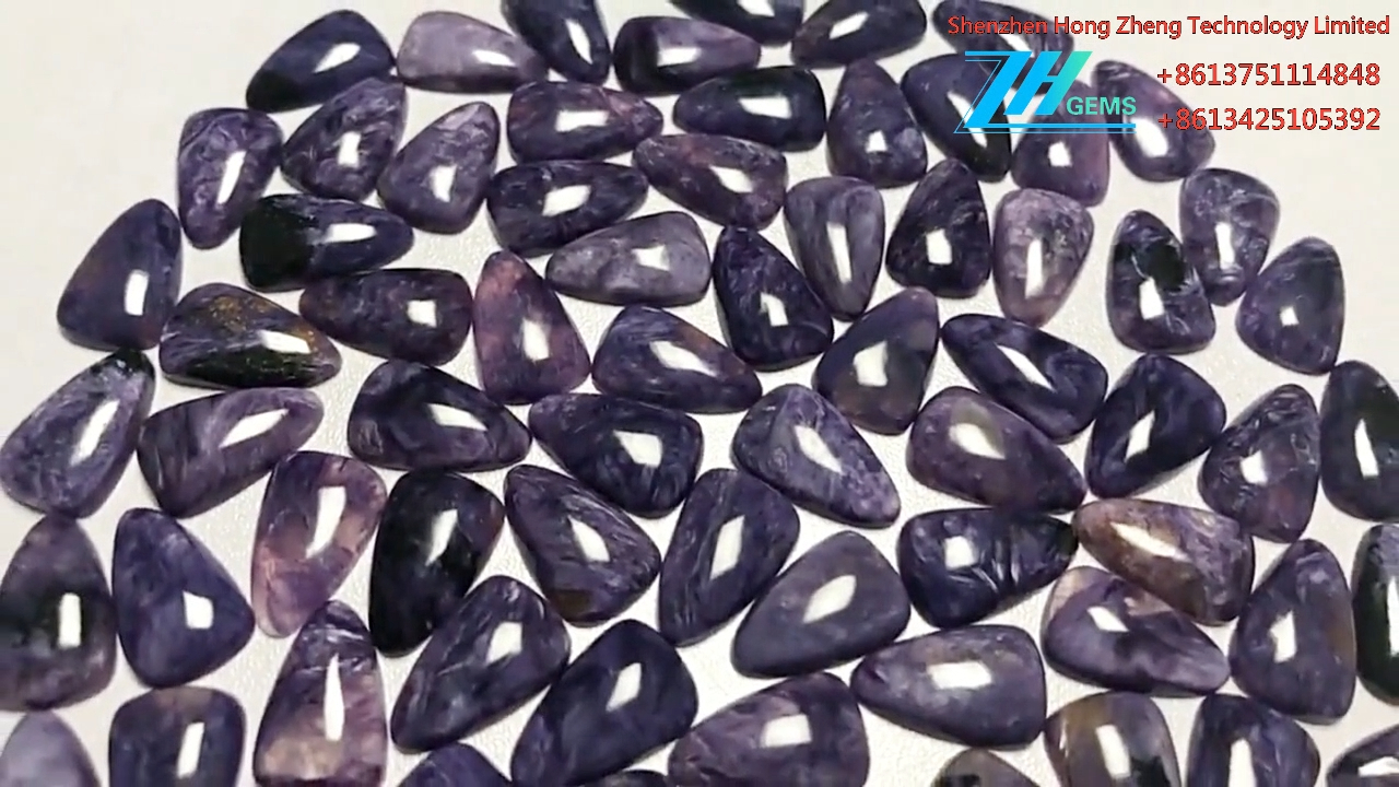 紫色 Charoite Gemstone Charoite 梨形寶石駕駛室 8