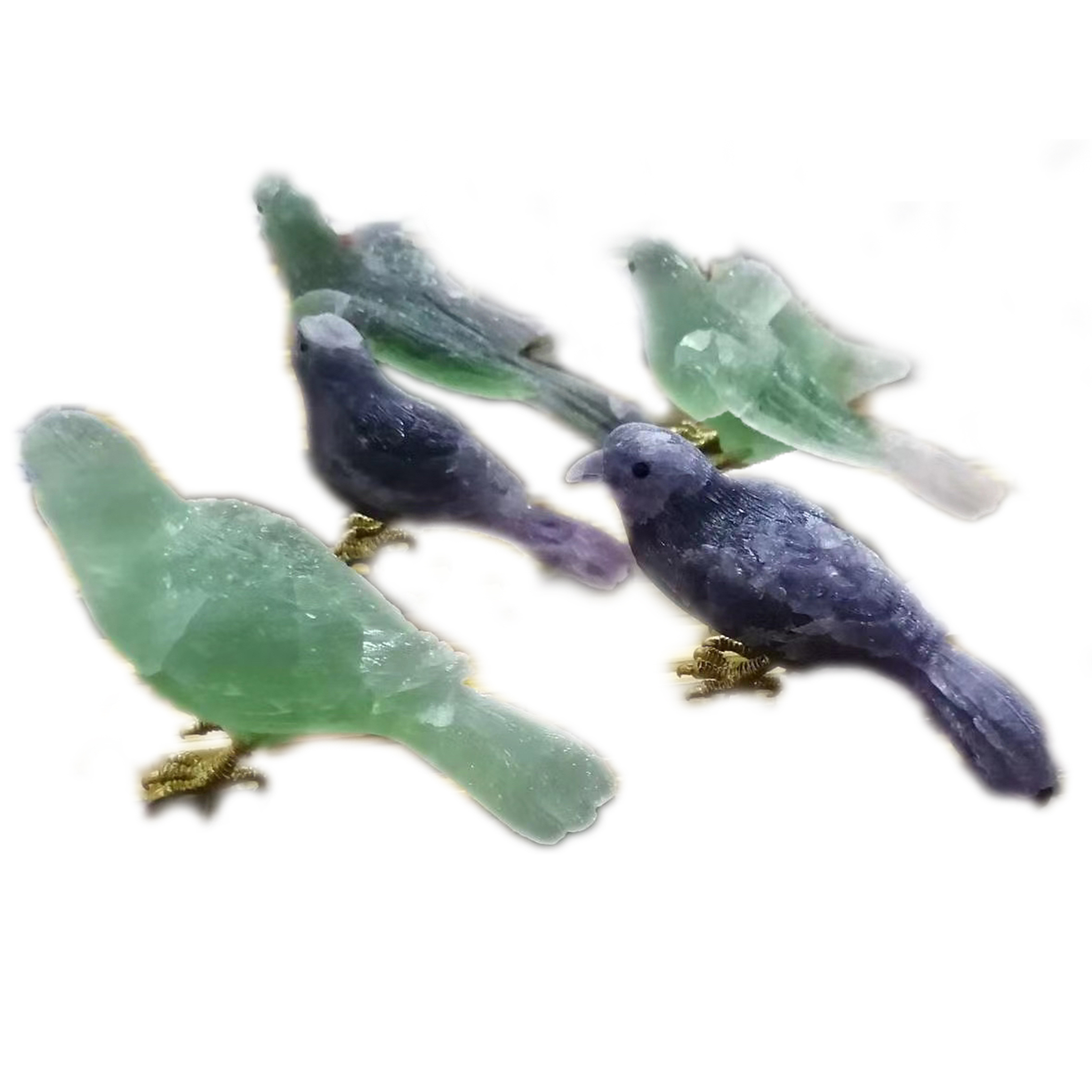 ត្បូងពណ៌ ហ្វ្លុយអូរីត ឆ្លាក់រូបសត្វស្លាប រូបរាងត្បូងមានតម្លៃ ធម្មជាតិពិតៗ 14