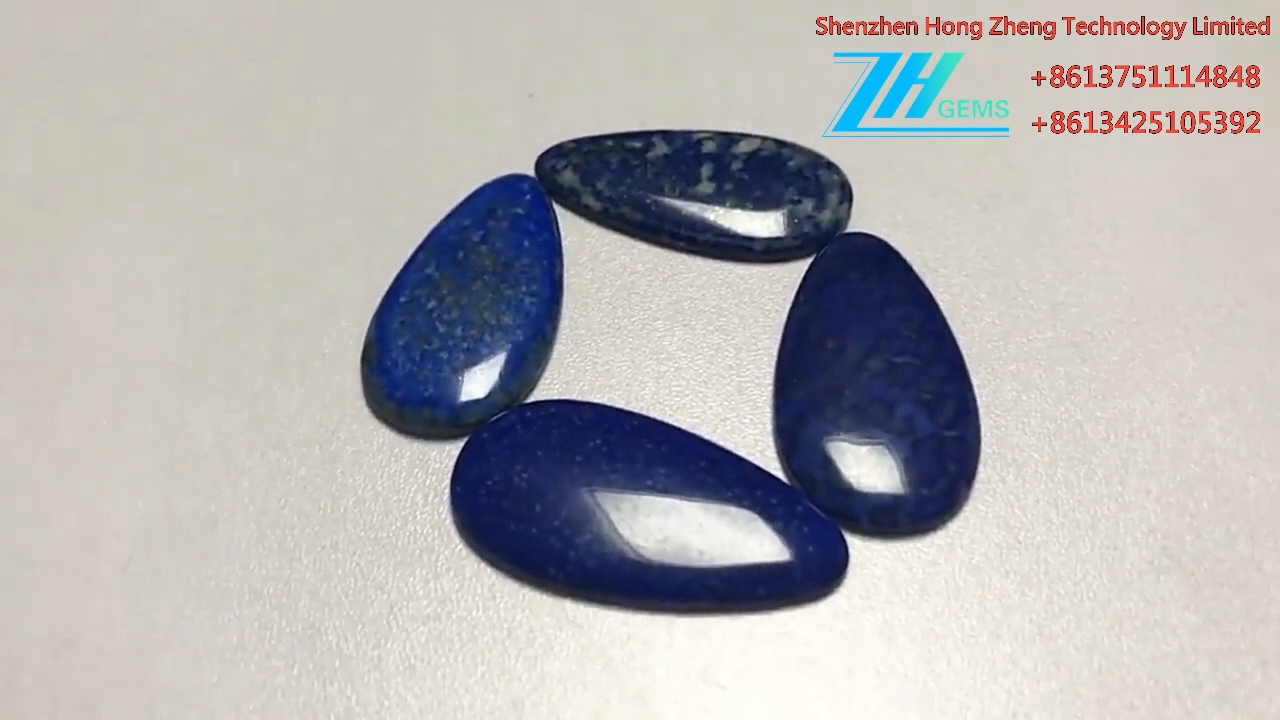 Lapis Lazuli cabochons Gemstone Cabochons 42x22x4mm Tywyll 8