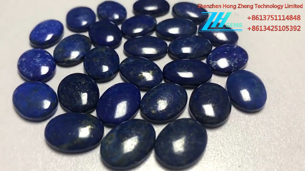 Asili Lapis Lazuli cabochon huru gemstone Umbo la mviringo juu 8