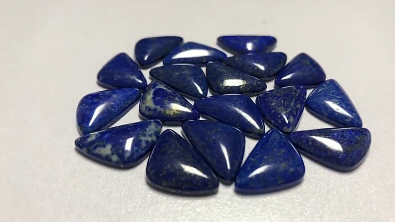 Лапис Лазули Трилион Кабошон Одделение Лапис Лазули Триаголник 8