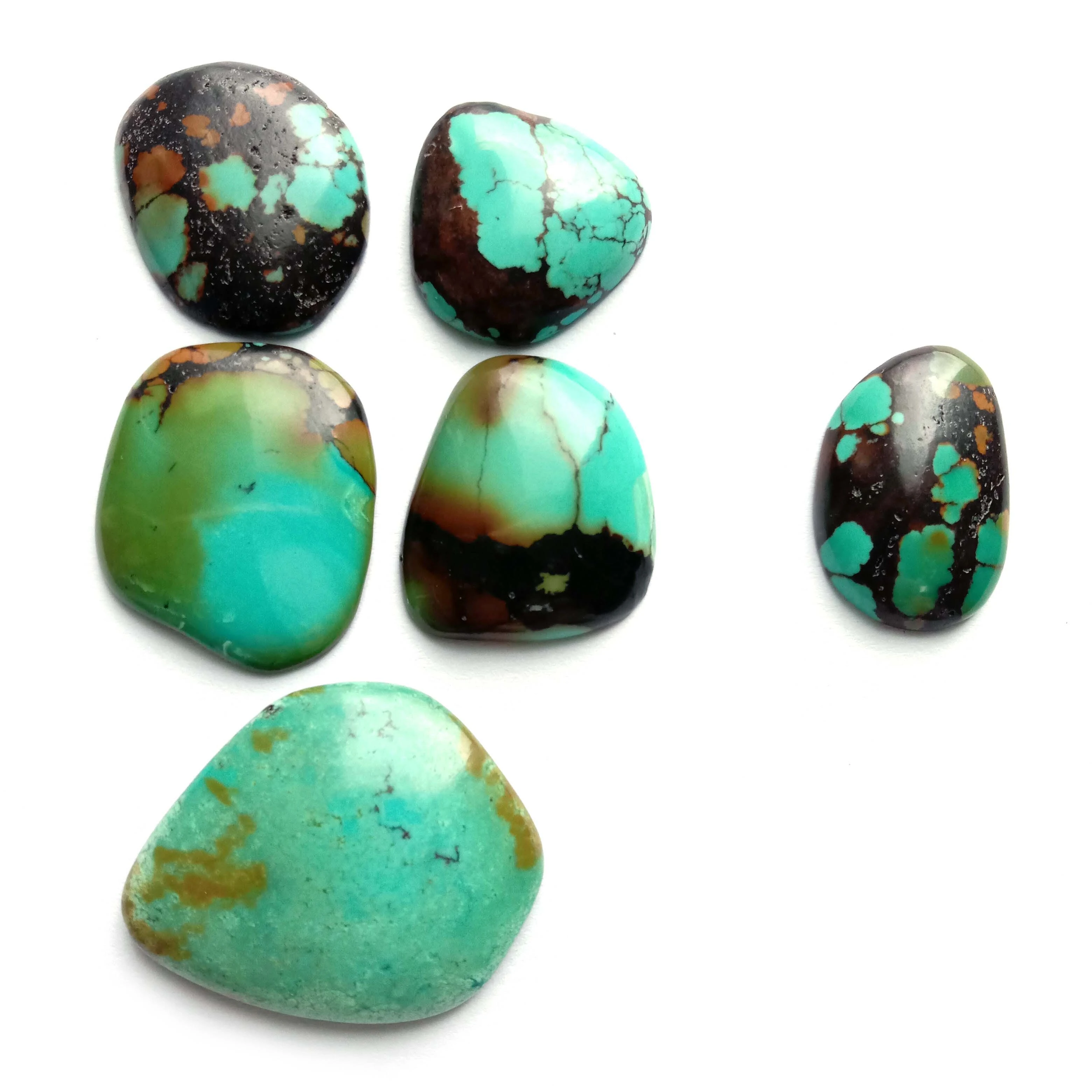 Beautiful Natural Turquoise Cabochon Mixed Shape Hand Hand polished Sebelisa Bakeng sa mabenyane 1