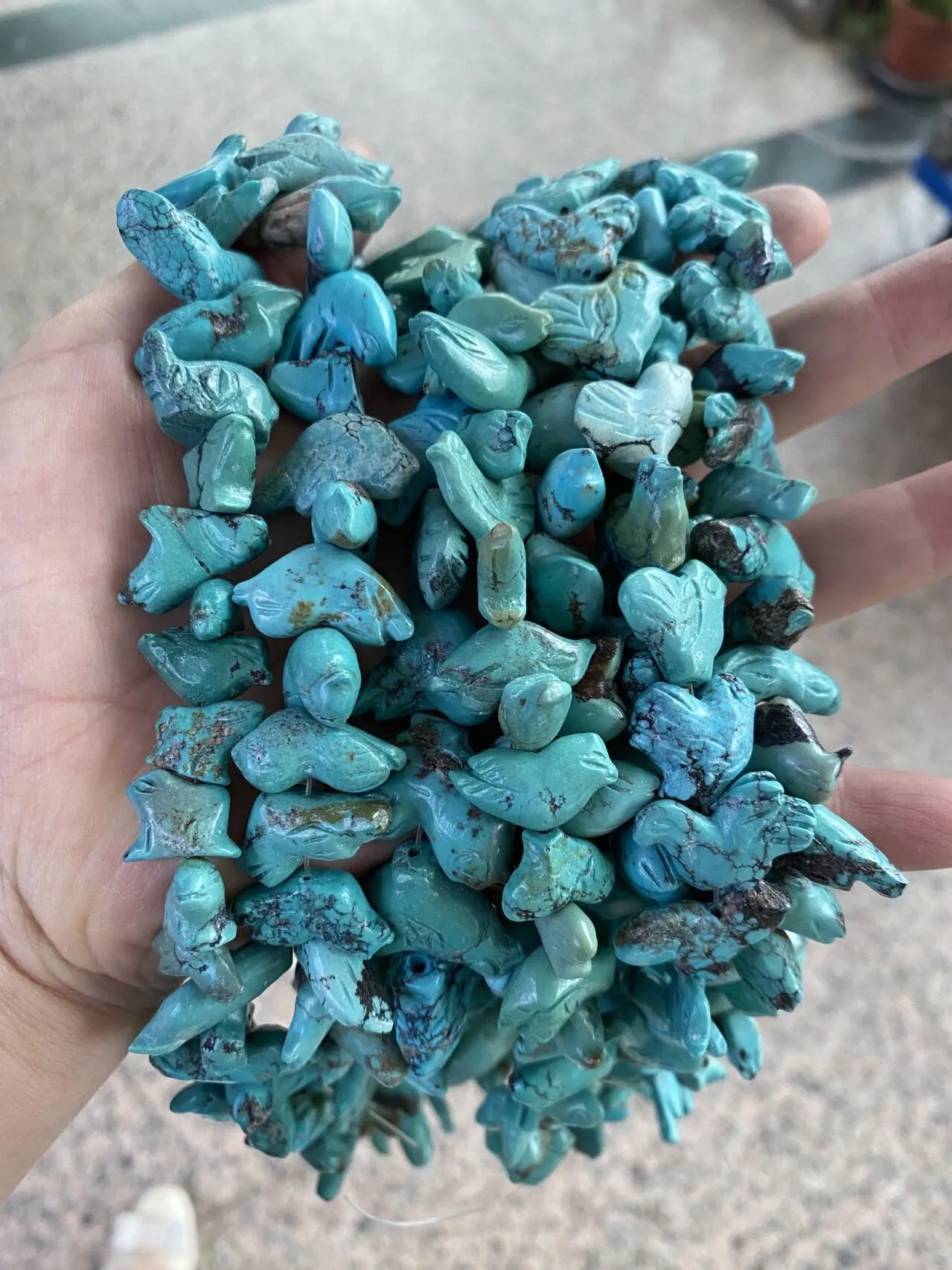 Turquoise bird beads Large 3D bird beads chunky blue animal beads 1
