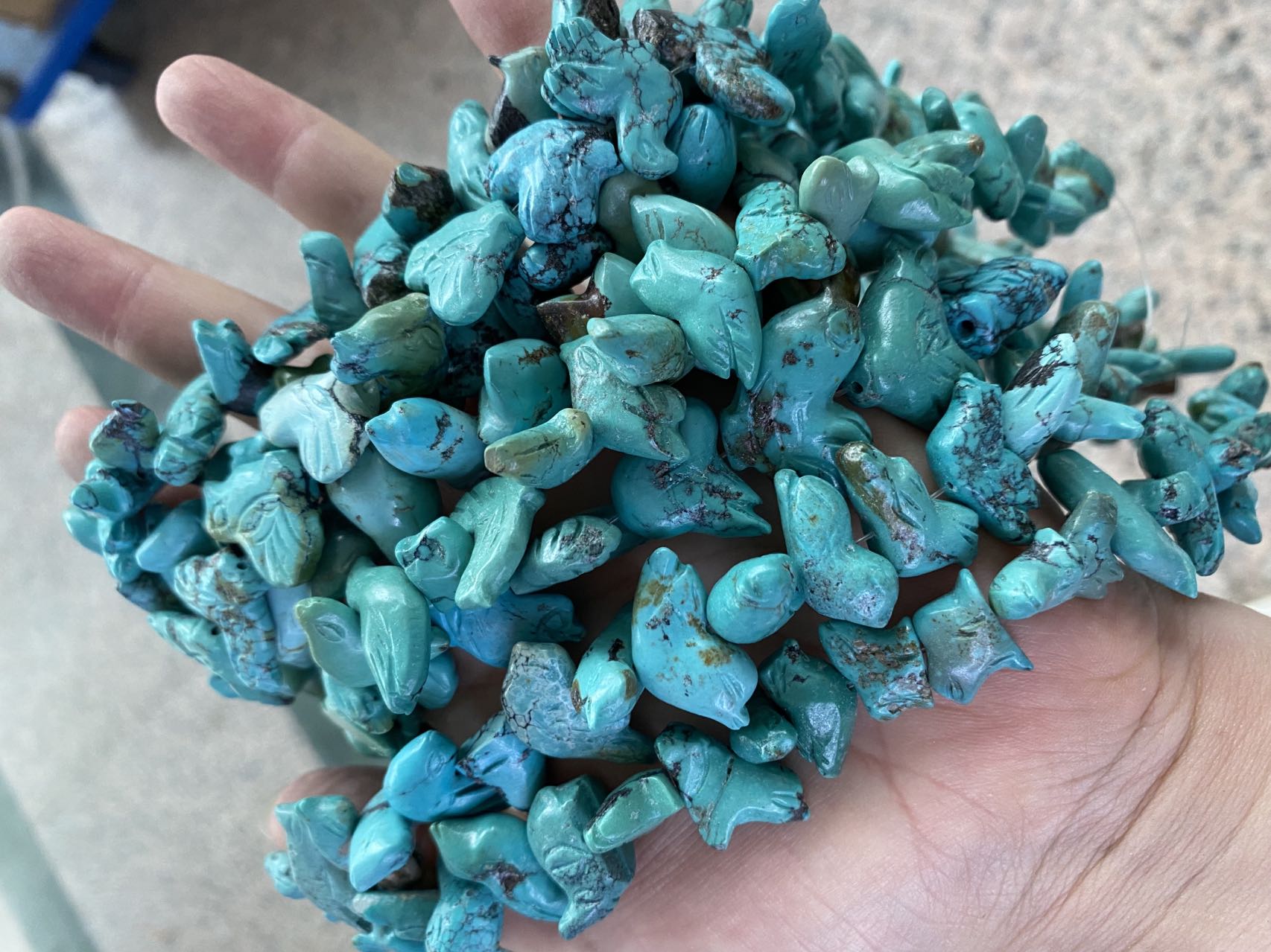 ターコイズバードビーズラージ3Dバードビーズチャンキーブルーアニマルビーズ 16