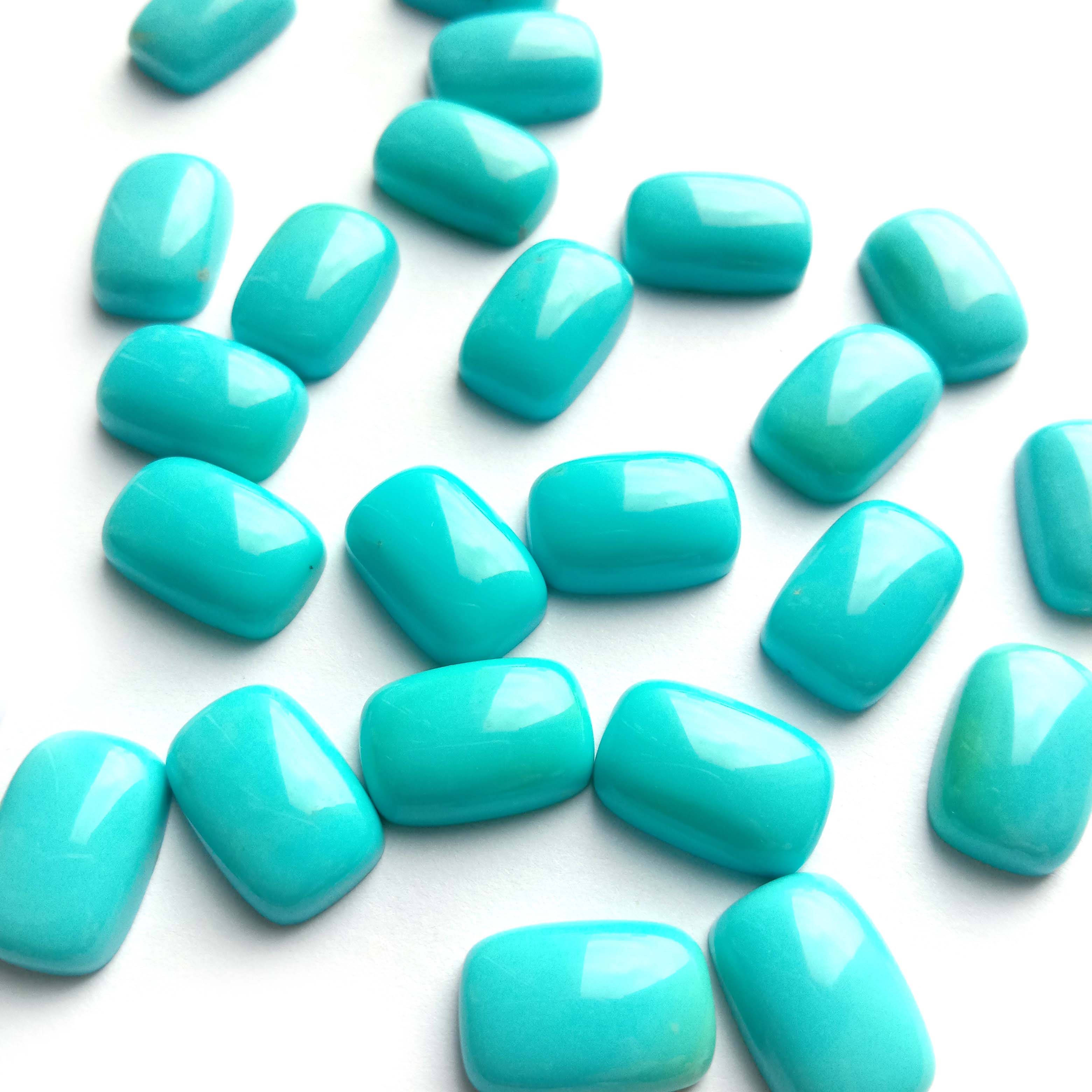 Natural Sleeping Beauty Turquoise Cabochon Cushion 8x12mm 15