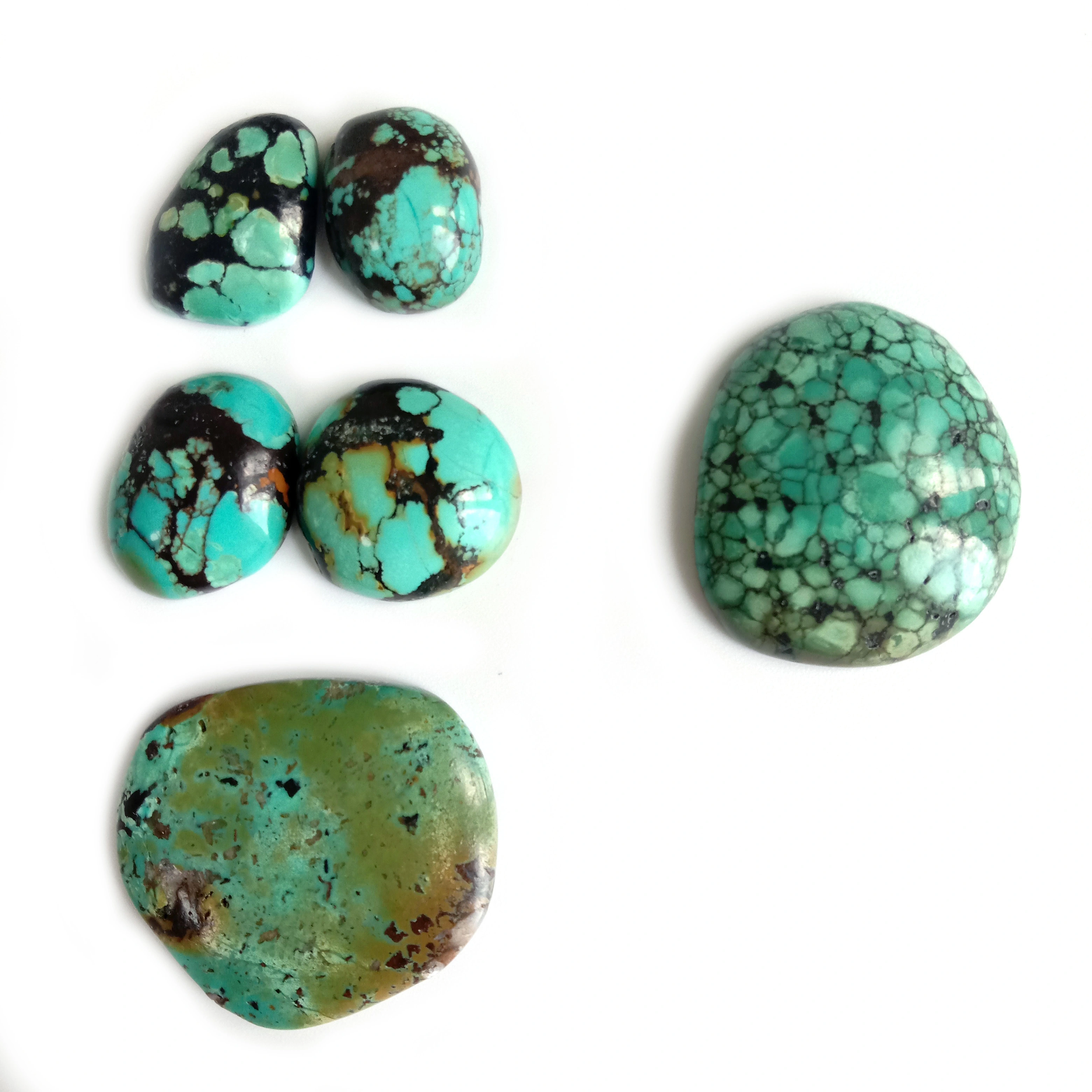 Natural Blue Green Freeform Turquoise Cabochon Gemstone Cab 1