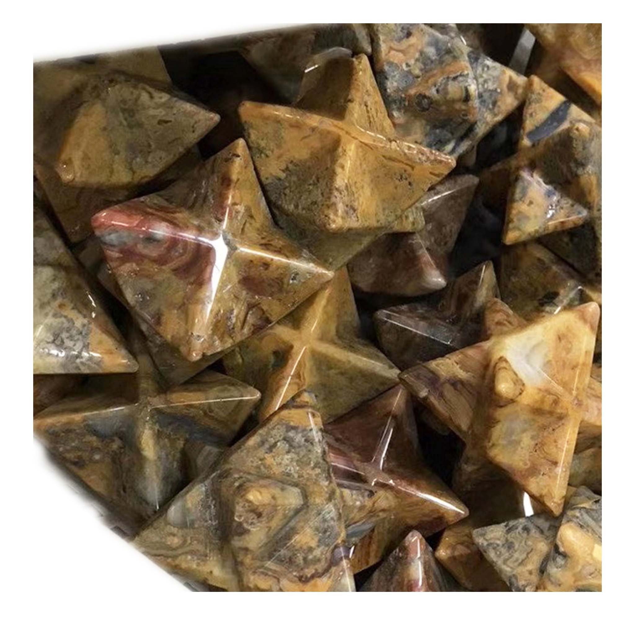 Кафяви мъниста от ахат Форма за скъпоценен камък Издълбани естествени скъпоценни камъни 14