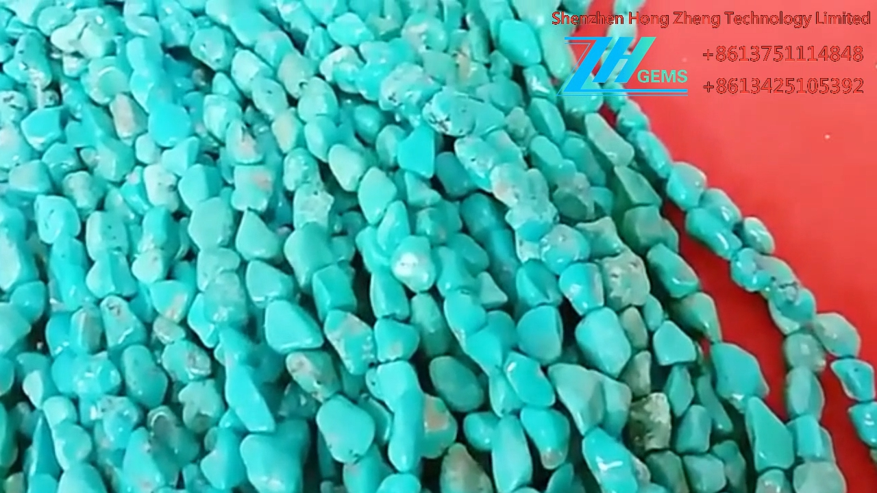 天然寶石綠松石圓形藍色珠子 12