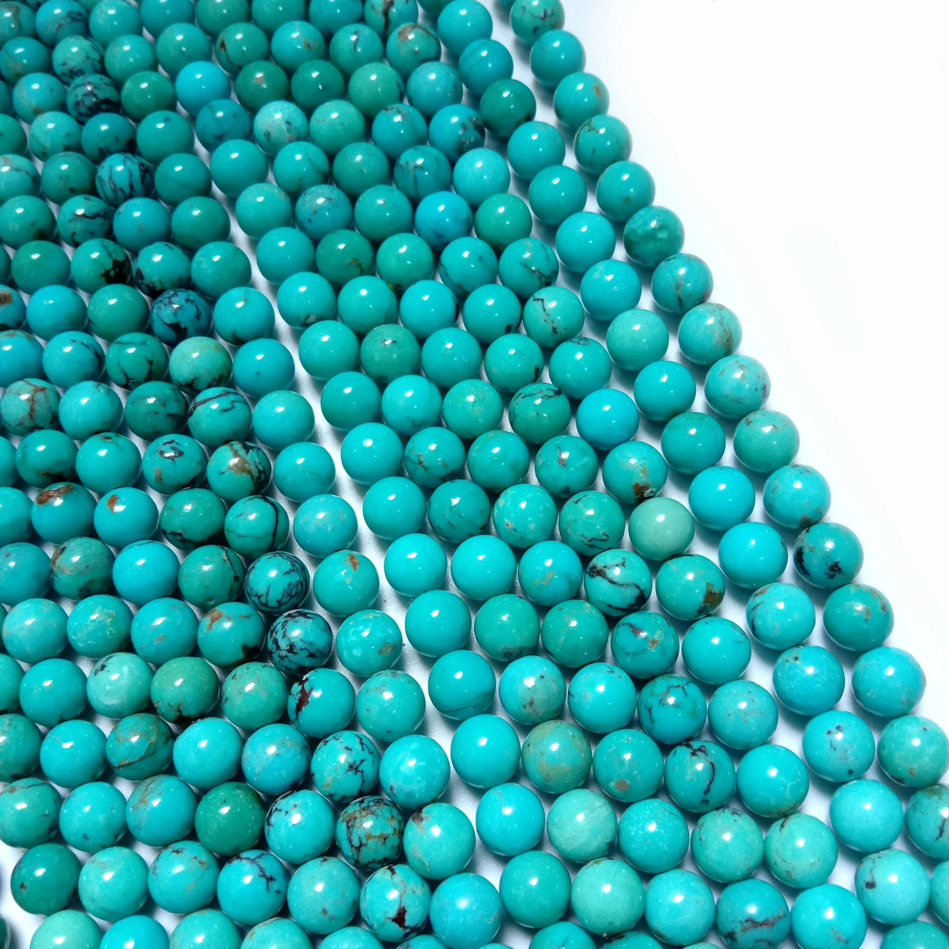 Natural Turquoise Beads Loose Round Genuine Turquoise for Jewelry Making 1