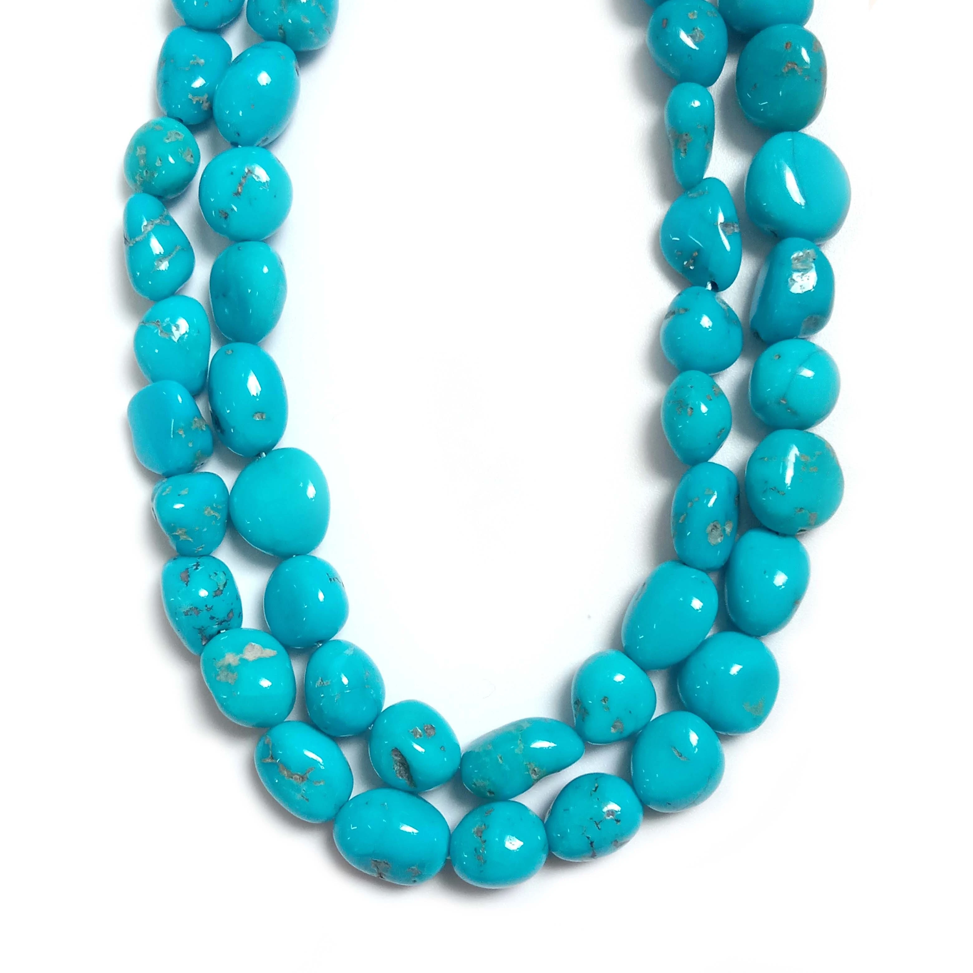 Natural Blue Turquoise Nugget Beads 8-12mm Genuine Real Turquoise Gemstone 1