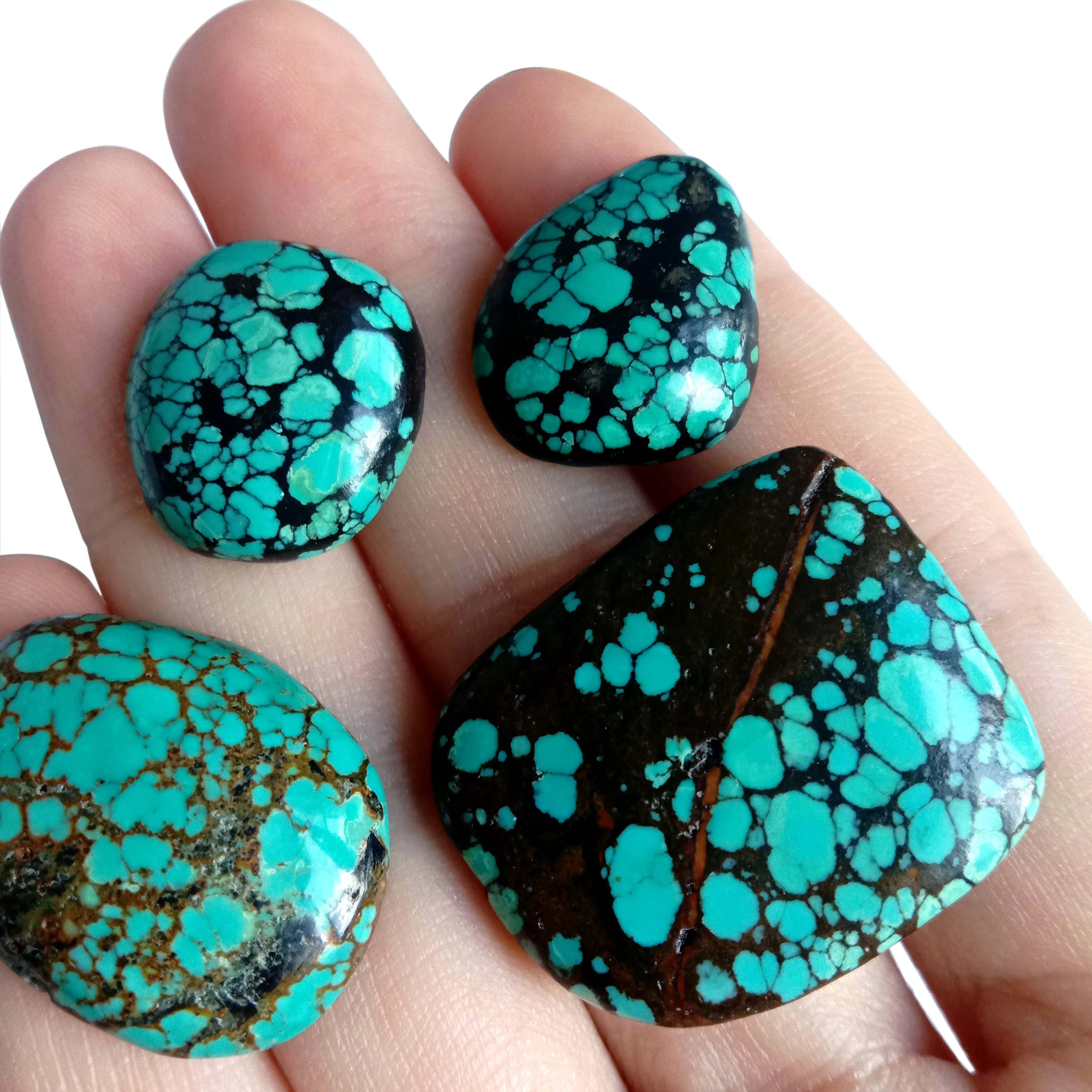 လူလုပ် Turquoise Cabochon Loose Gemstone Cushion Mix Shape Mix Size လက်ကား Lot 15