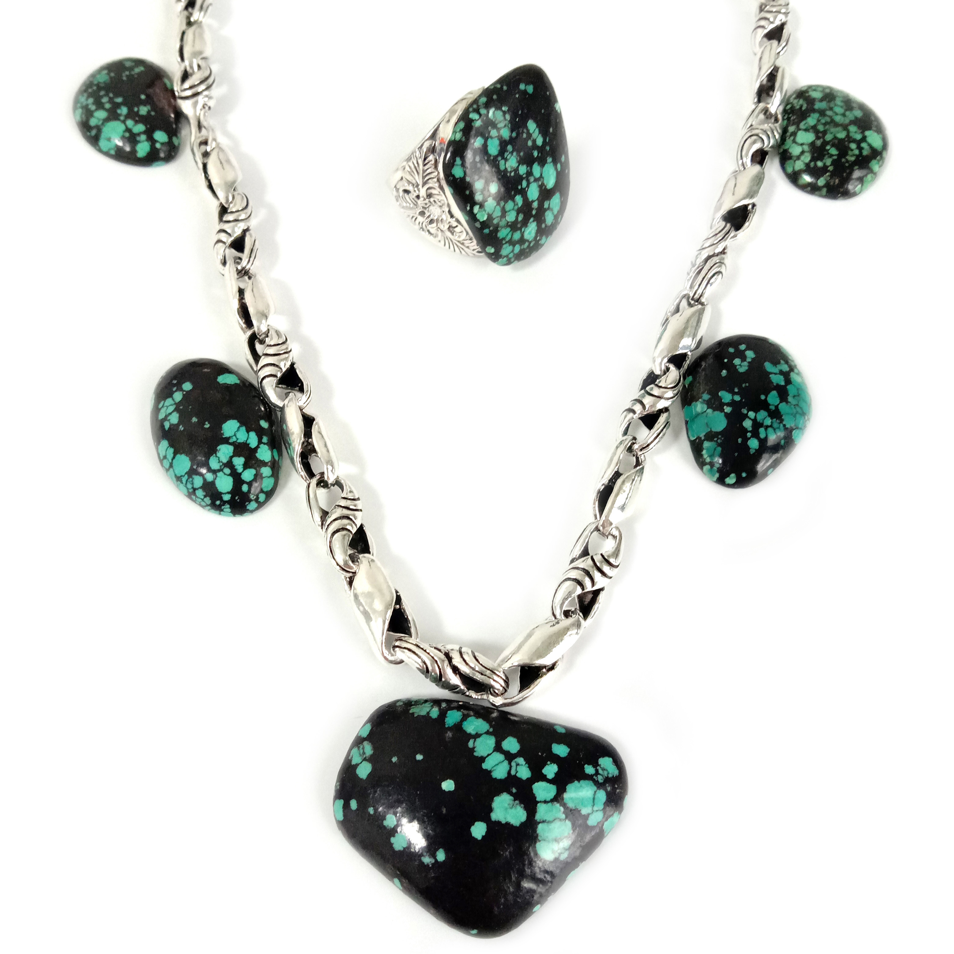 보석 만들기를 위한 자연적인 혼합 모양 청록색 카보숑 2