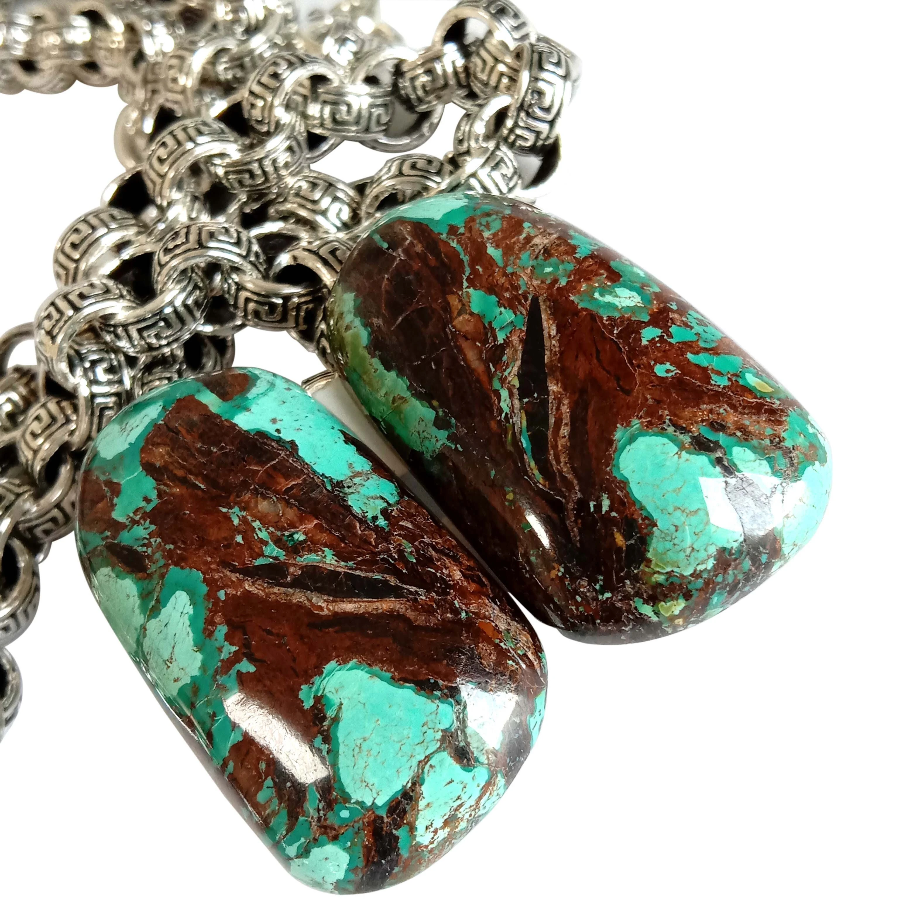 Apara unteat tlhaho turquoise lehakoe boreleli cabochon oval sebopeho boleng bo phahameng 1