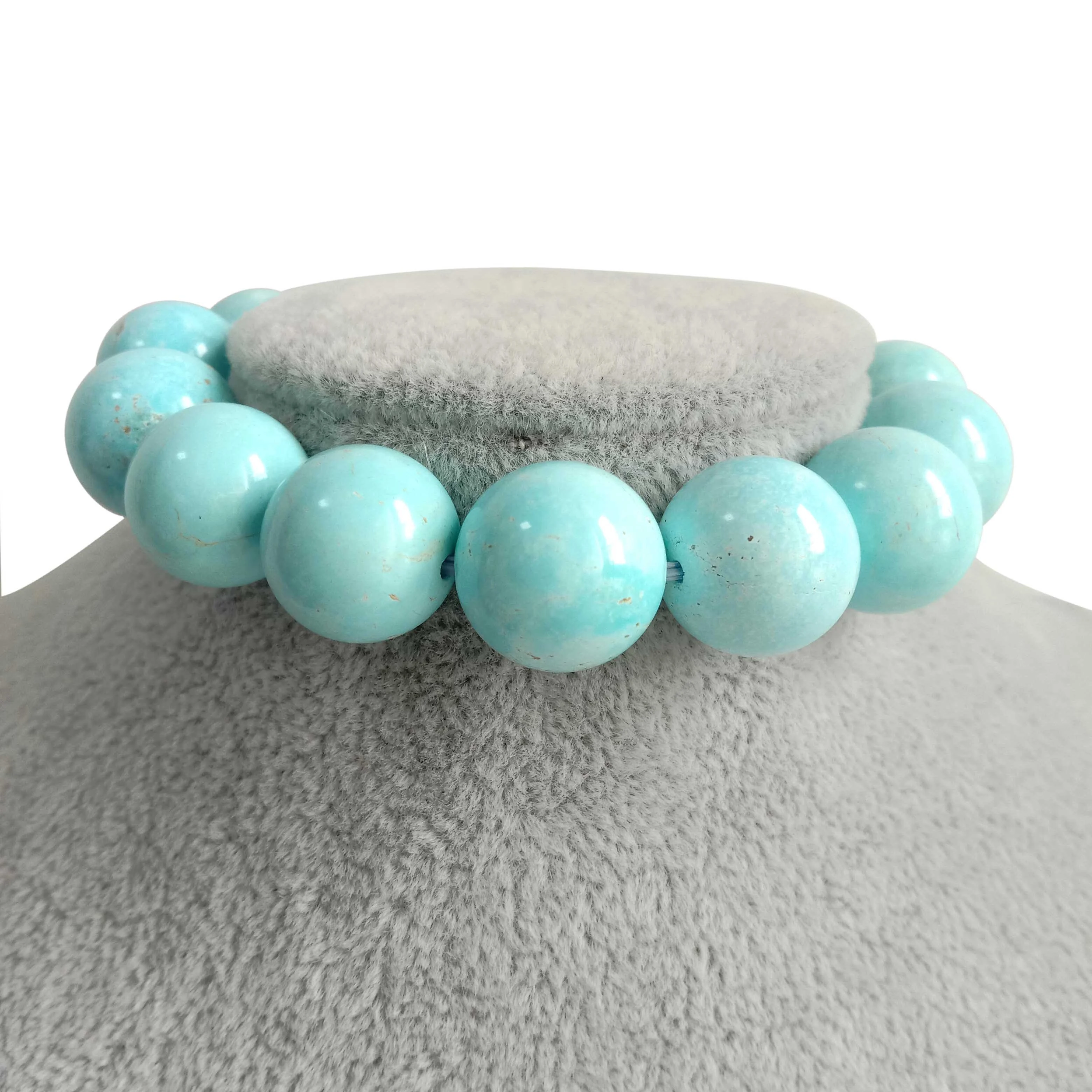 Turquoise bracelet 14mm beads crystal healing natural stone spiritual support 1