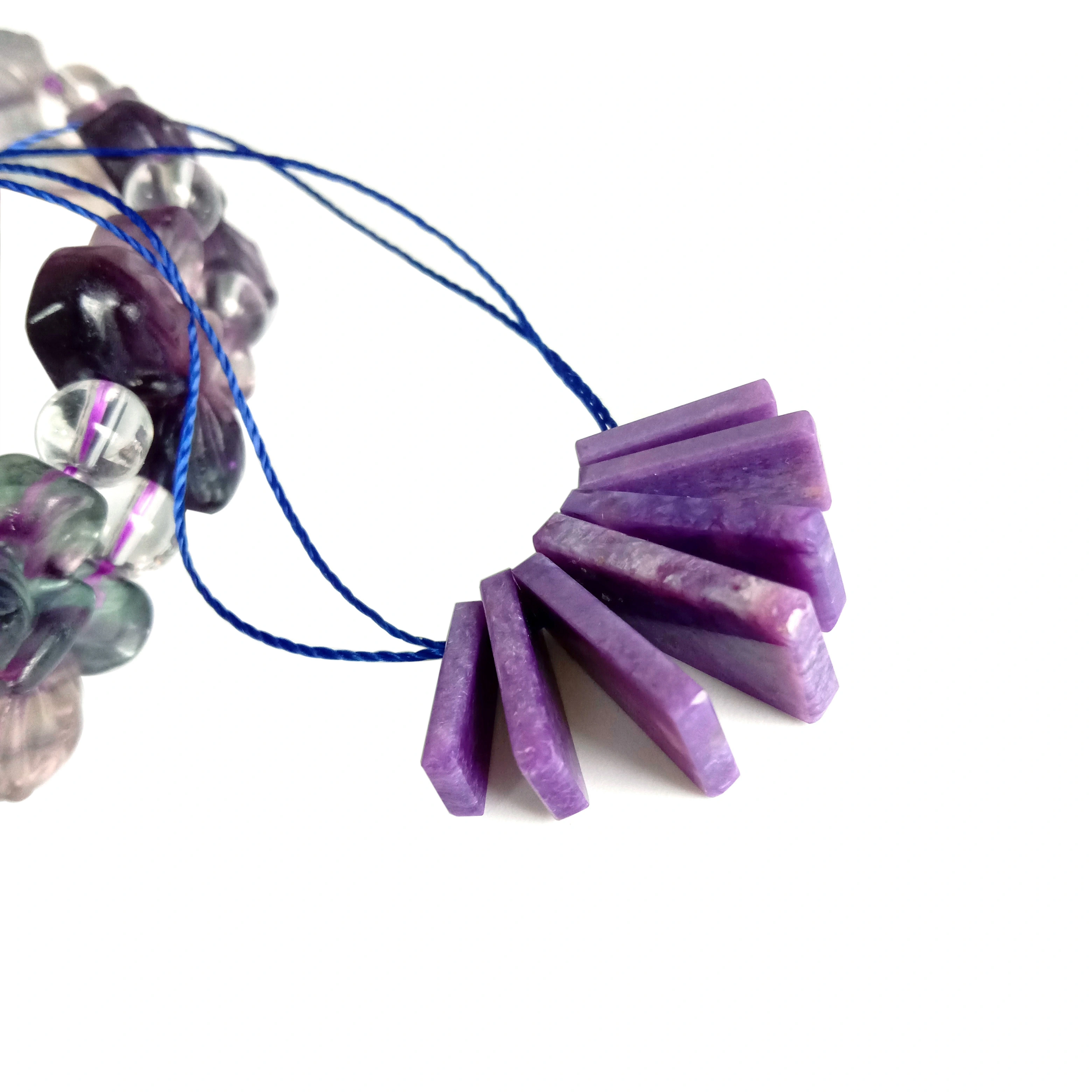 Natural charoite gemstone rectangle flatback cabochon 1