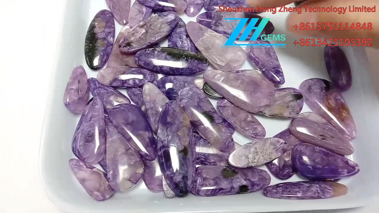 Bizhuteri argjendi me shumicë Charoite varëse gur i çmuar 2